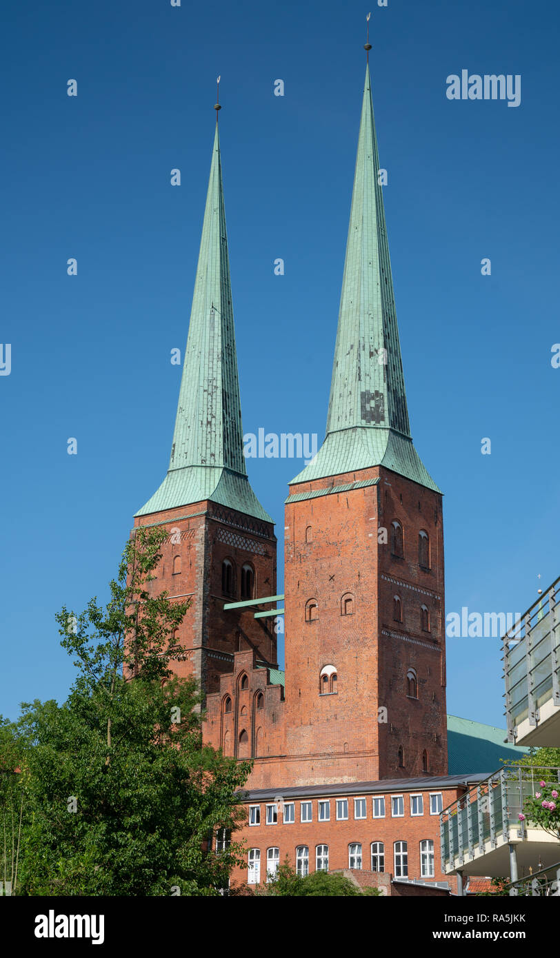 Cathedral of the Hanseatic City of Lübeck, Germany, Europe Stock Photo ...