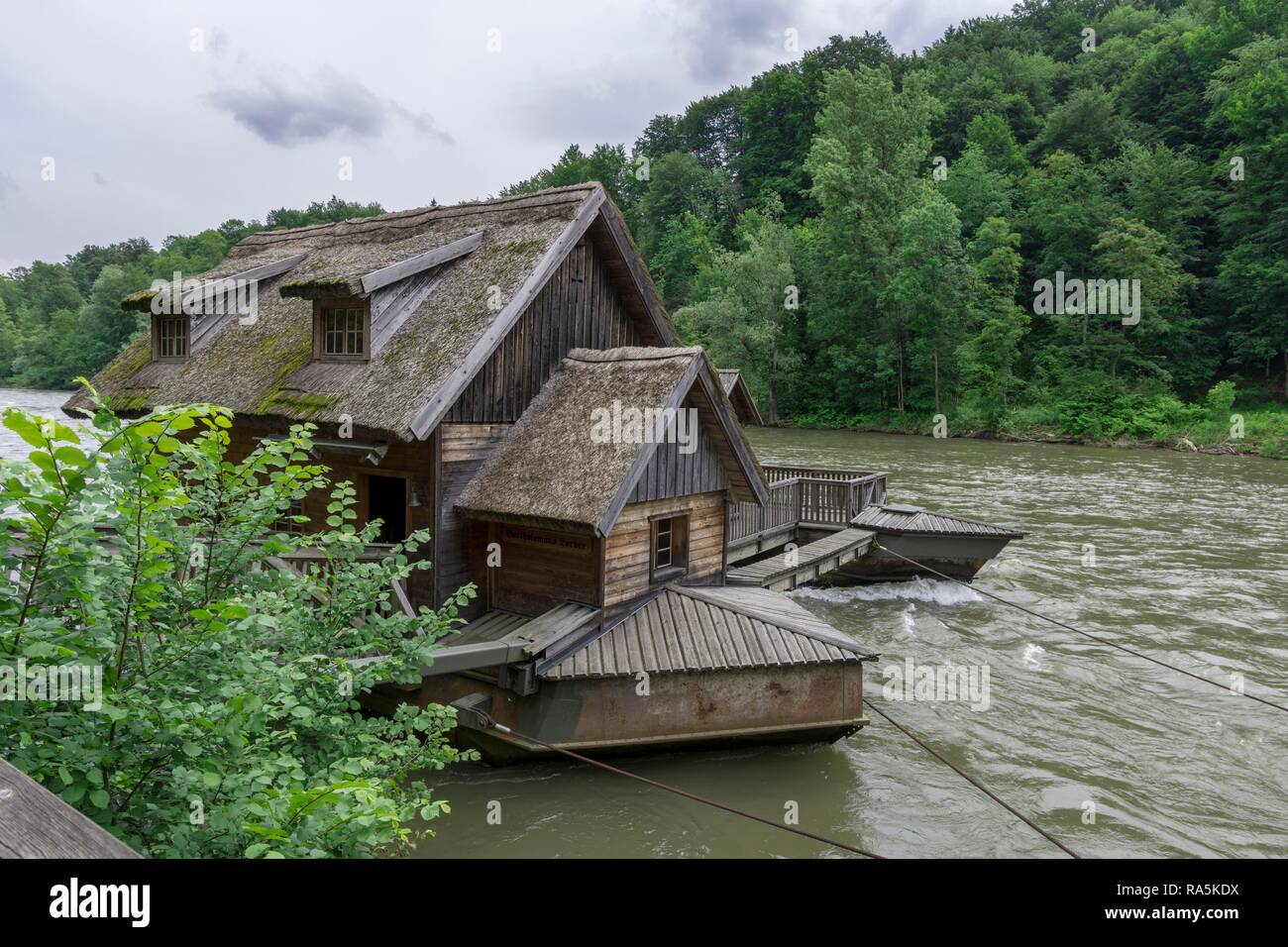 River Mill in the Mur, Mureck, Styria, Austria Stock Photo