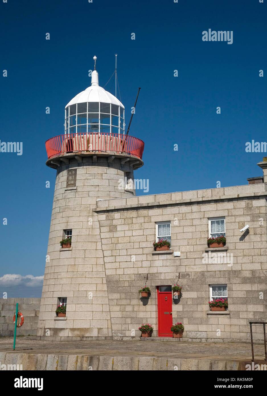 Howth Harbour Lighthouse, Dublin County Stock Photo