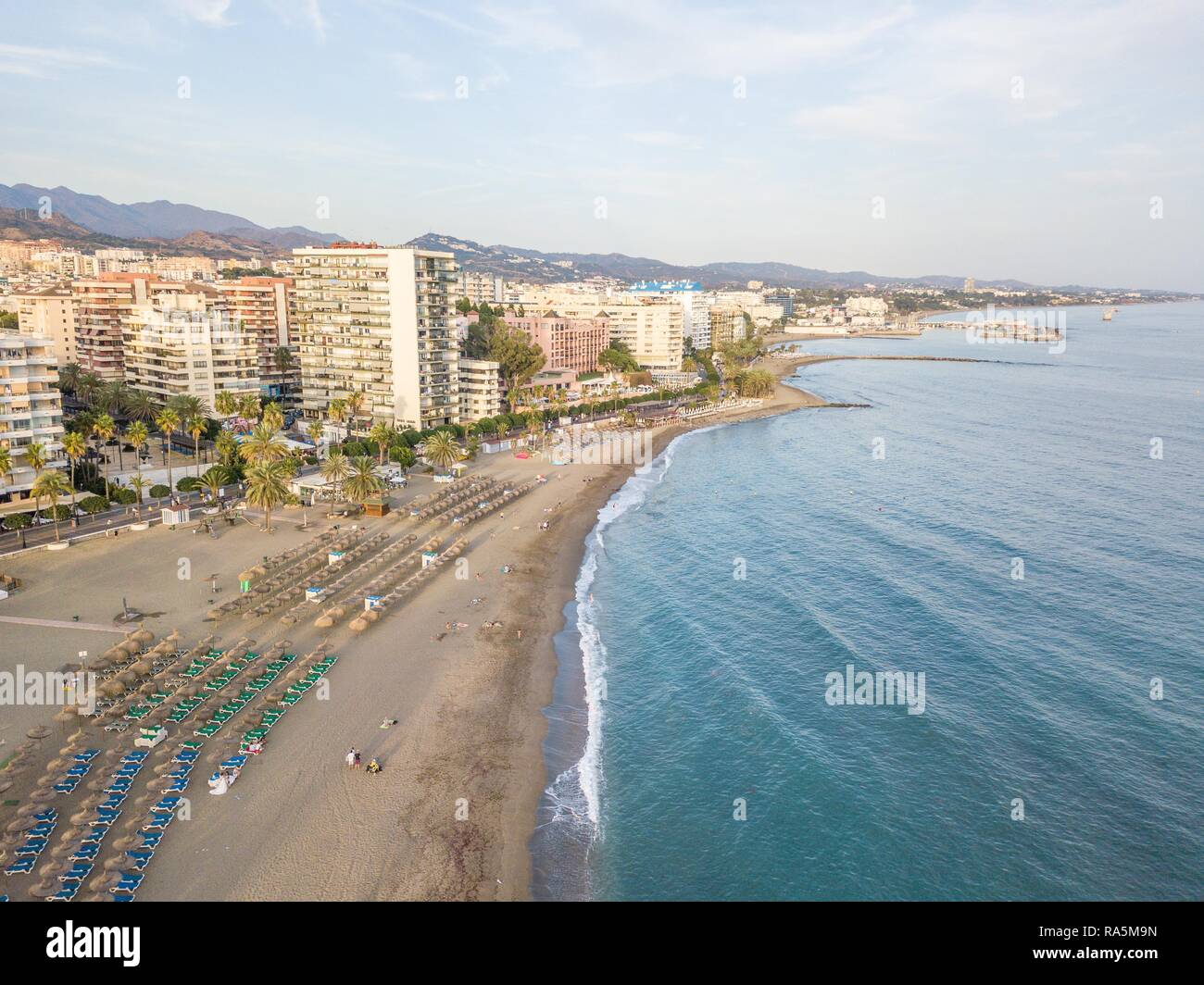 Aerial view of costa del sol in Marbella, Andalusia, Spain Stock Photo
