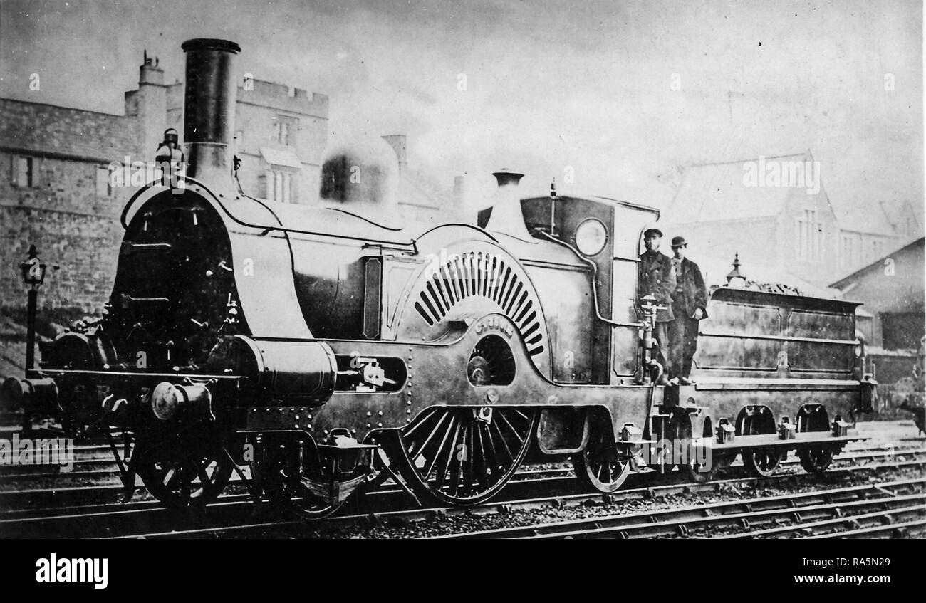 Caledonian Railway '8ft Single' steam locomotive at Carlisle Stock Photo
