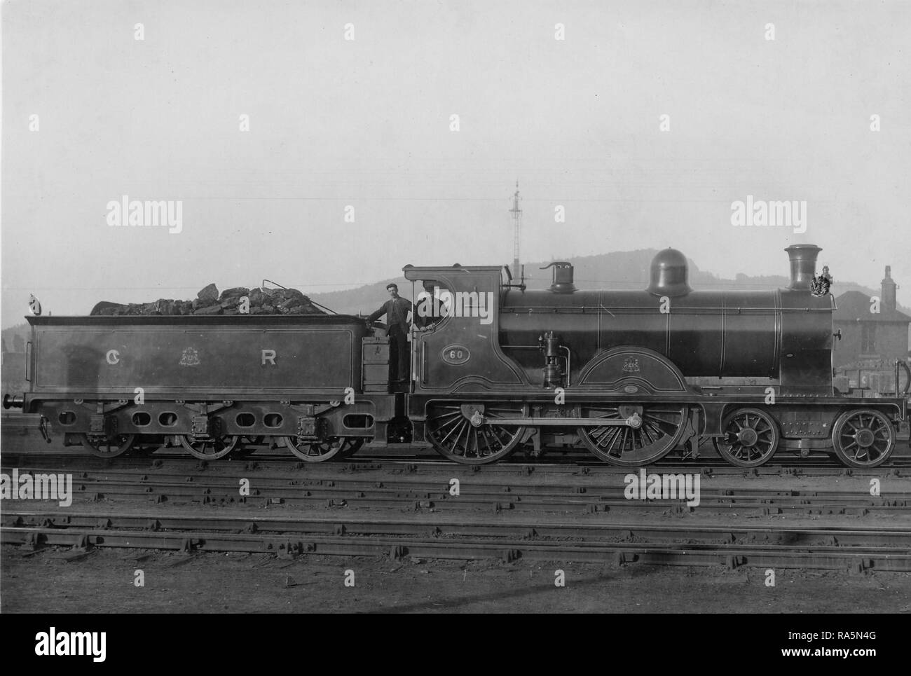 Caledonian Railway Class 66 4-4-0 steam locomotive No.60 at Perth Stock Photo