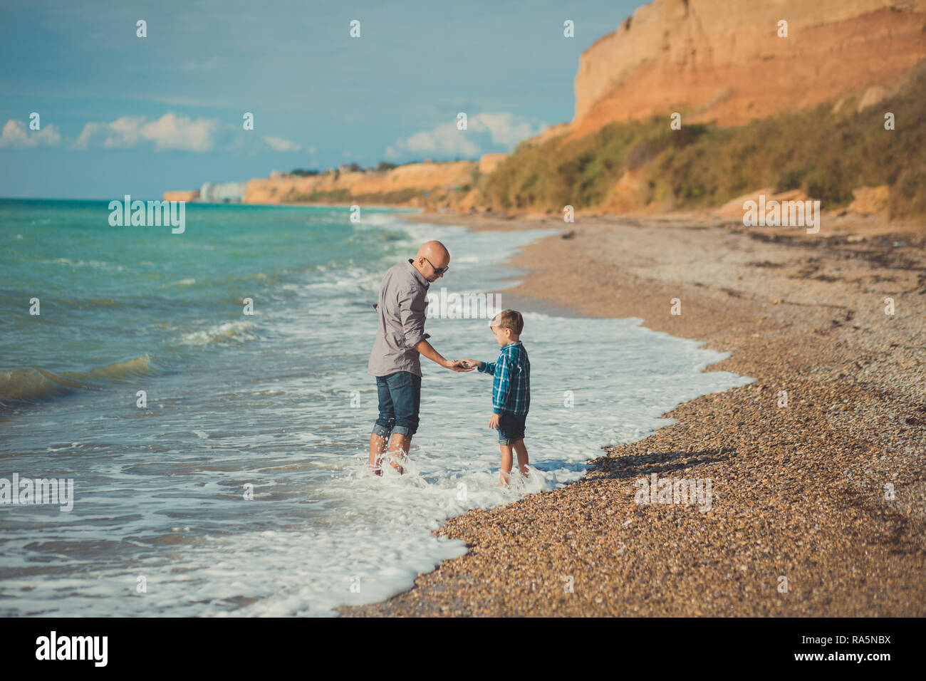 Dream touch scene of handsome father 