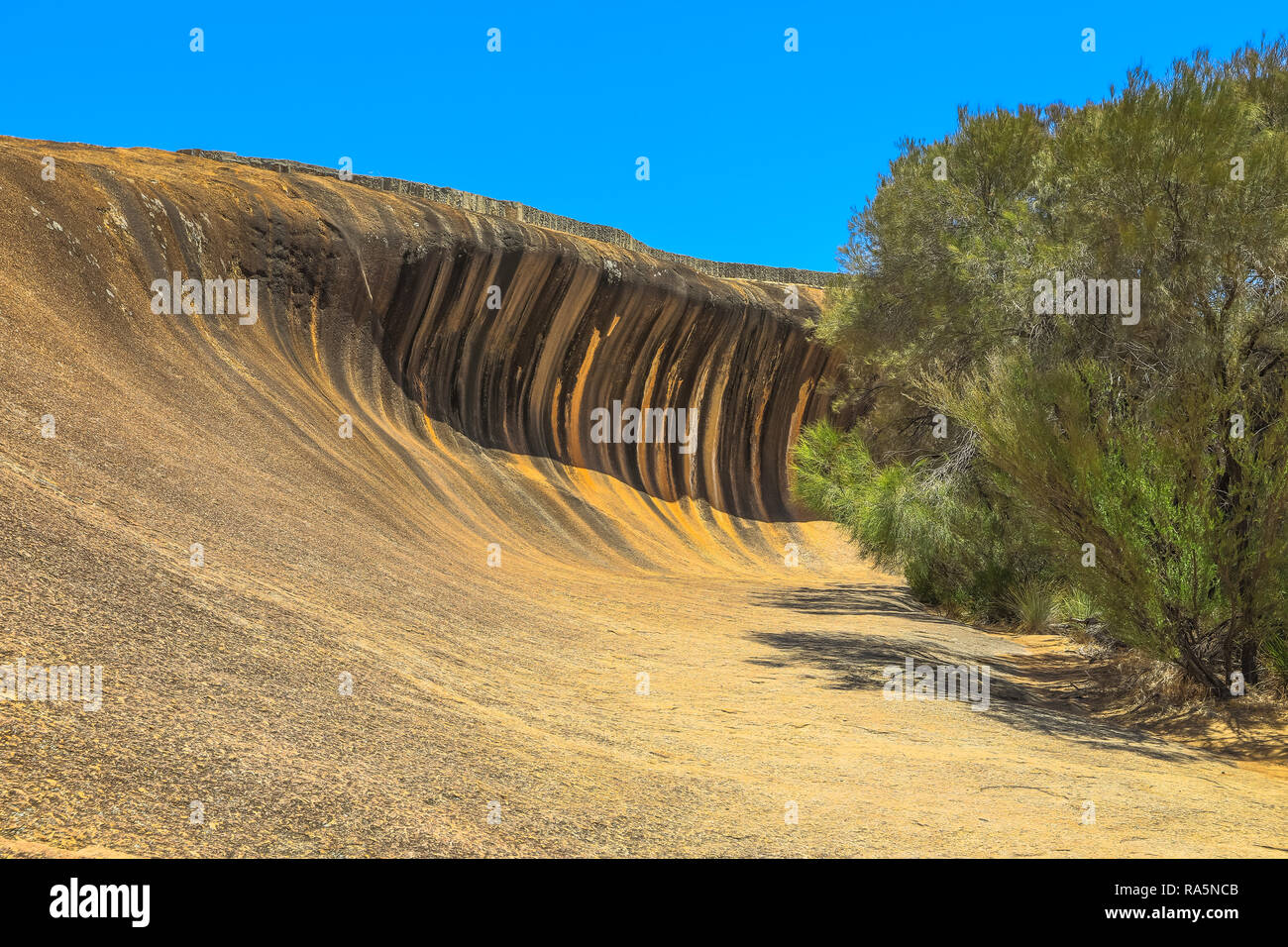 Scenic landscape of Wave Rock a rock formation that is shaped like a ...