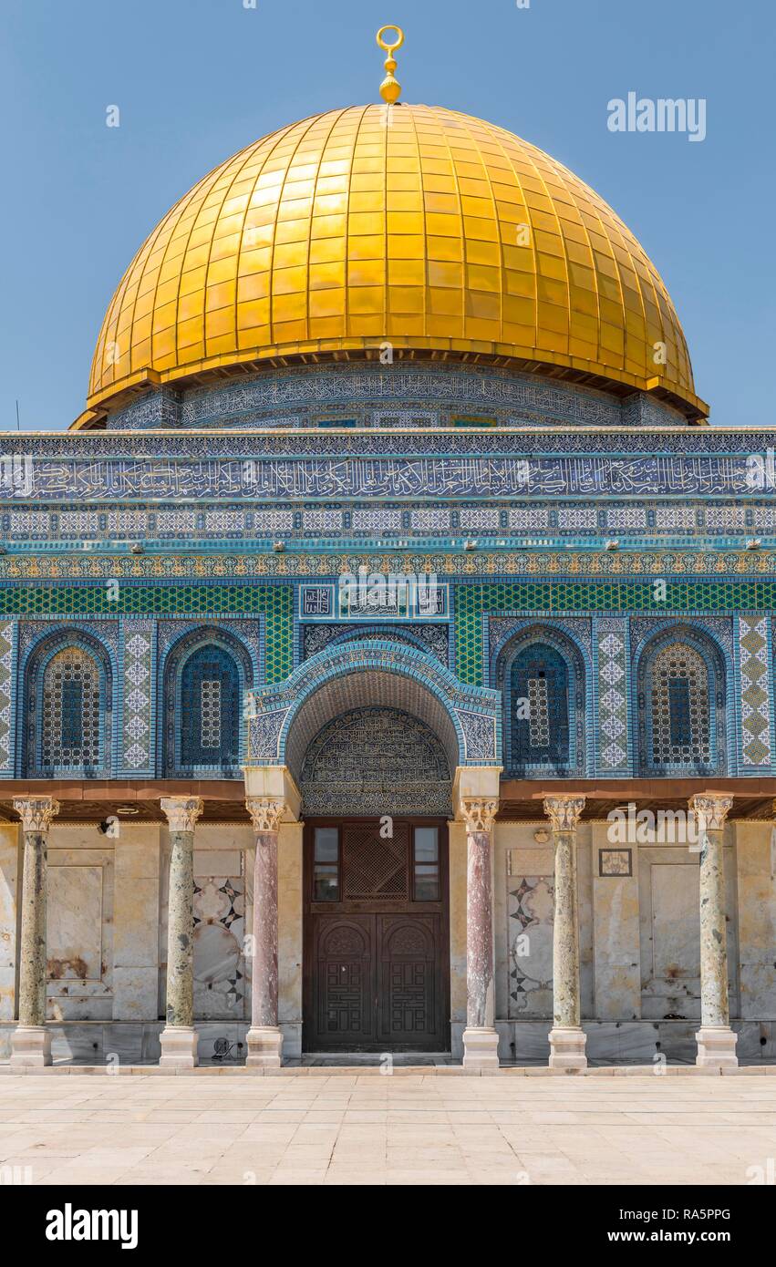 Dome of the Rock, also Qubbat As-sachra, Kipat Hasela, Temple Mount, Old Town, Jerusalem, Israel Stock Photo