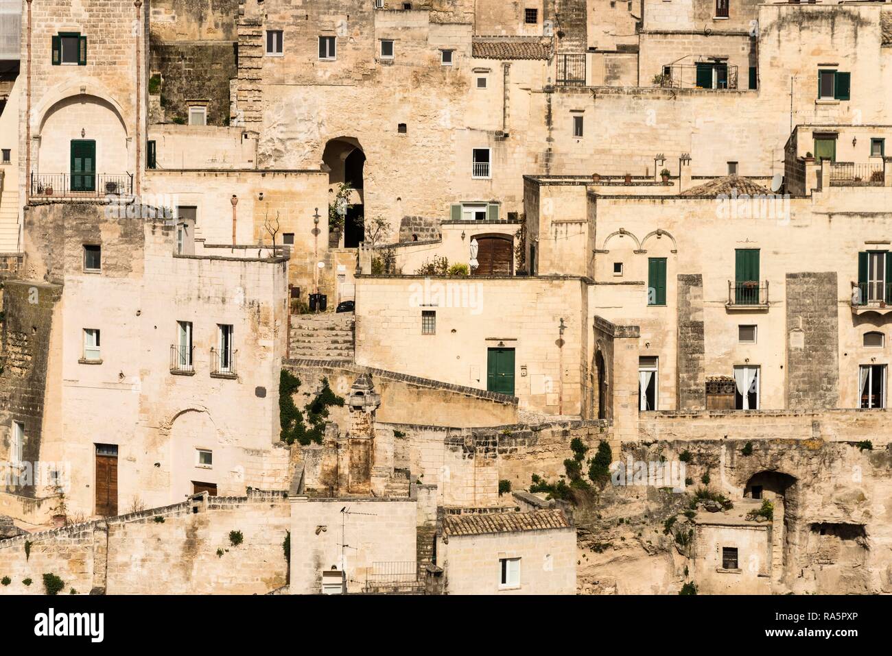 Nested houses in Sasso Caveoso district, Matera, Basilicata, Italy Stock Photo