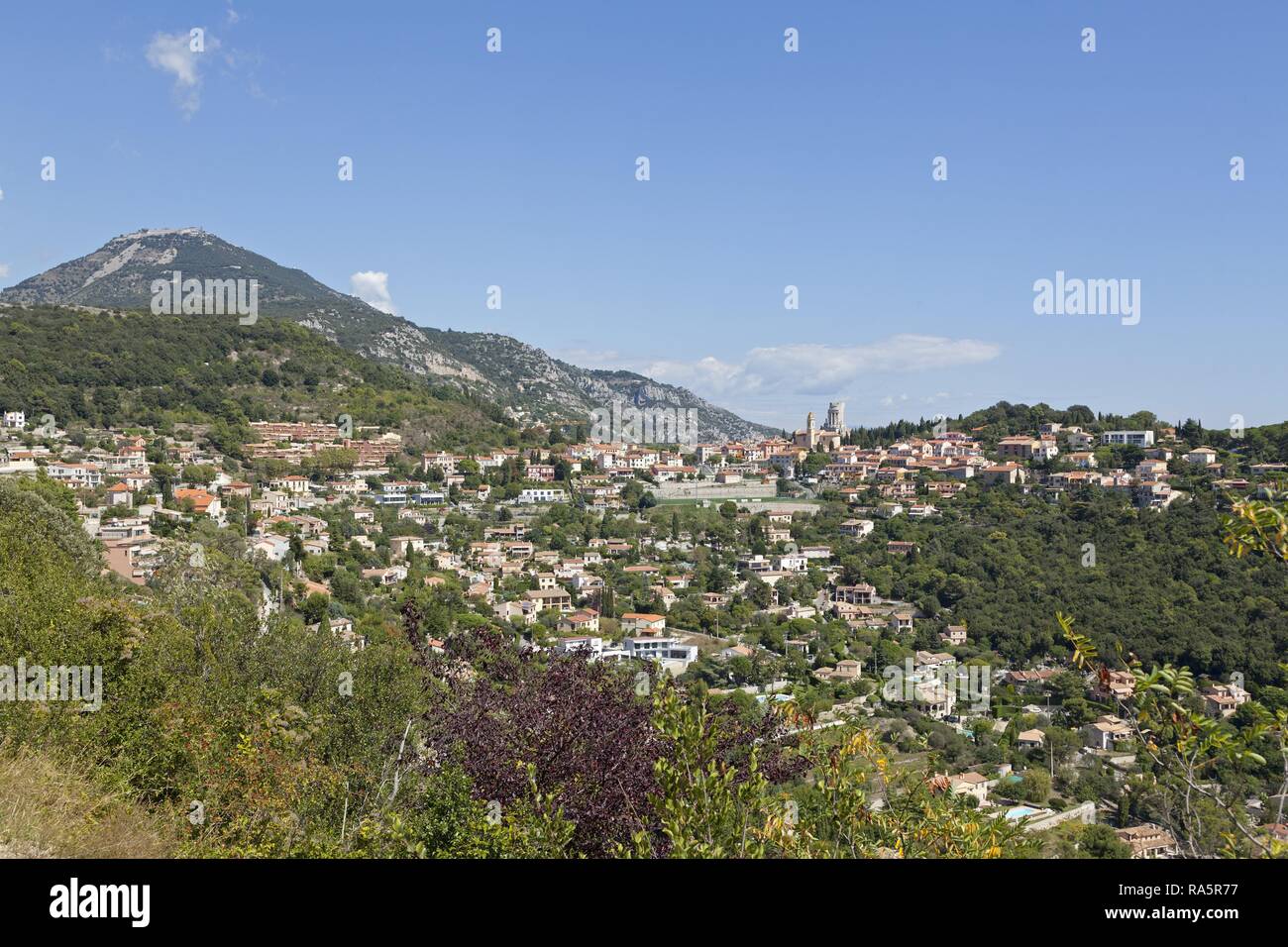 View of La Turbie, Départment Alpes-Maritimes, Provence-Alpes-Côte d'Azur, France Stock Photo