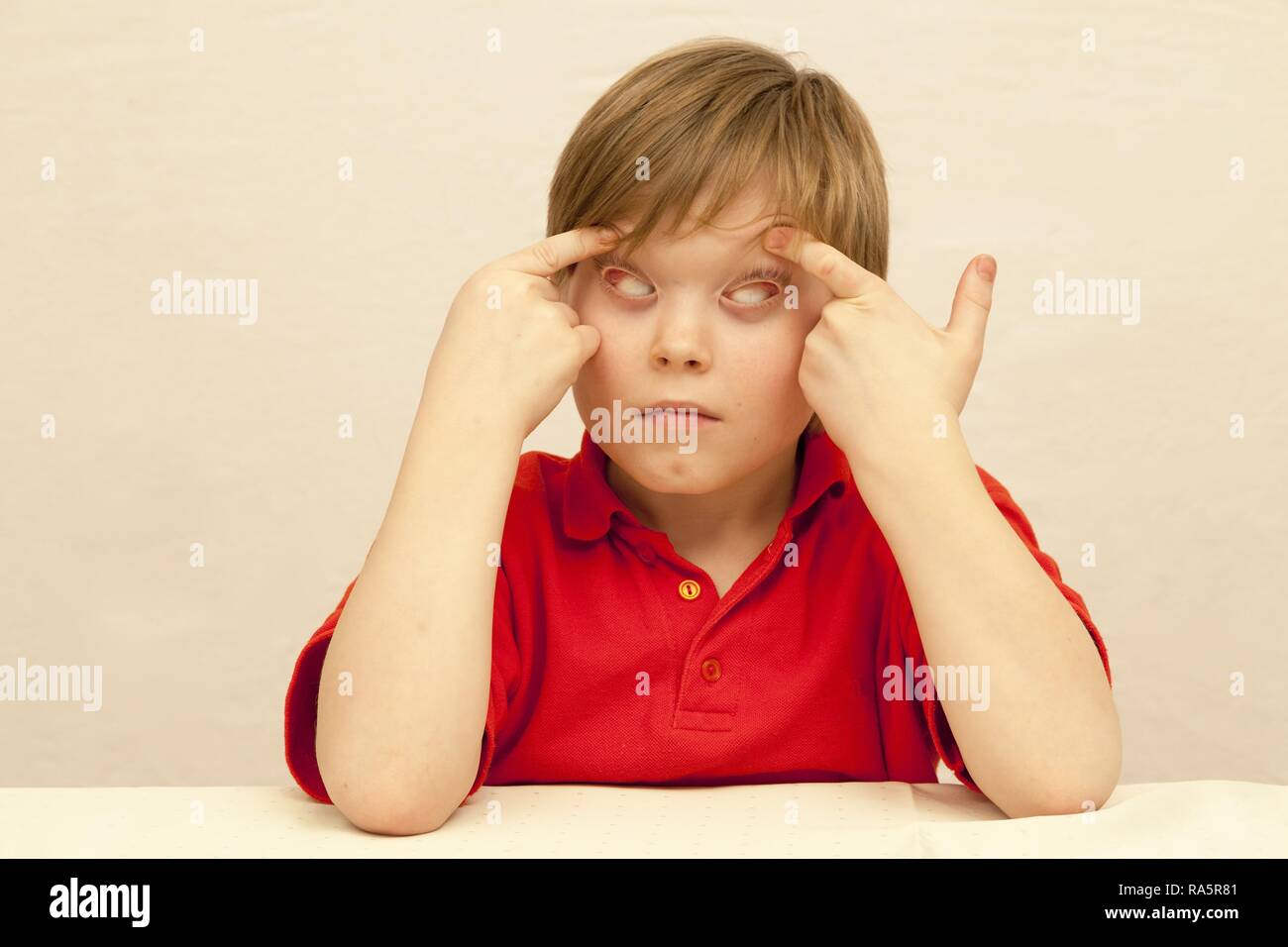 Boy making a face Stock Photo