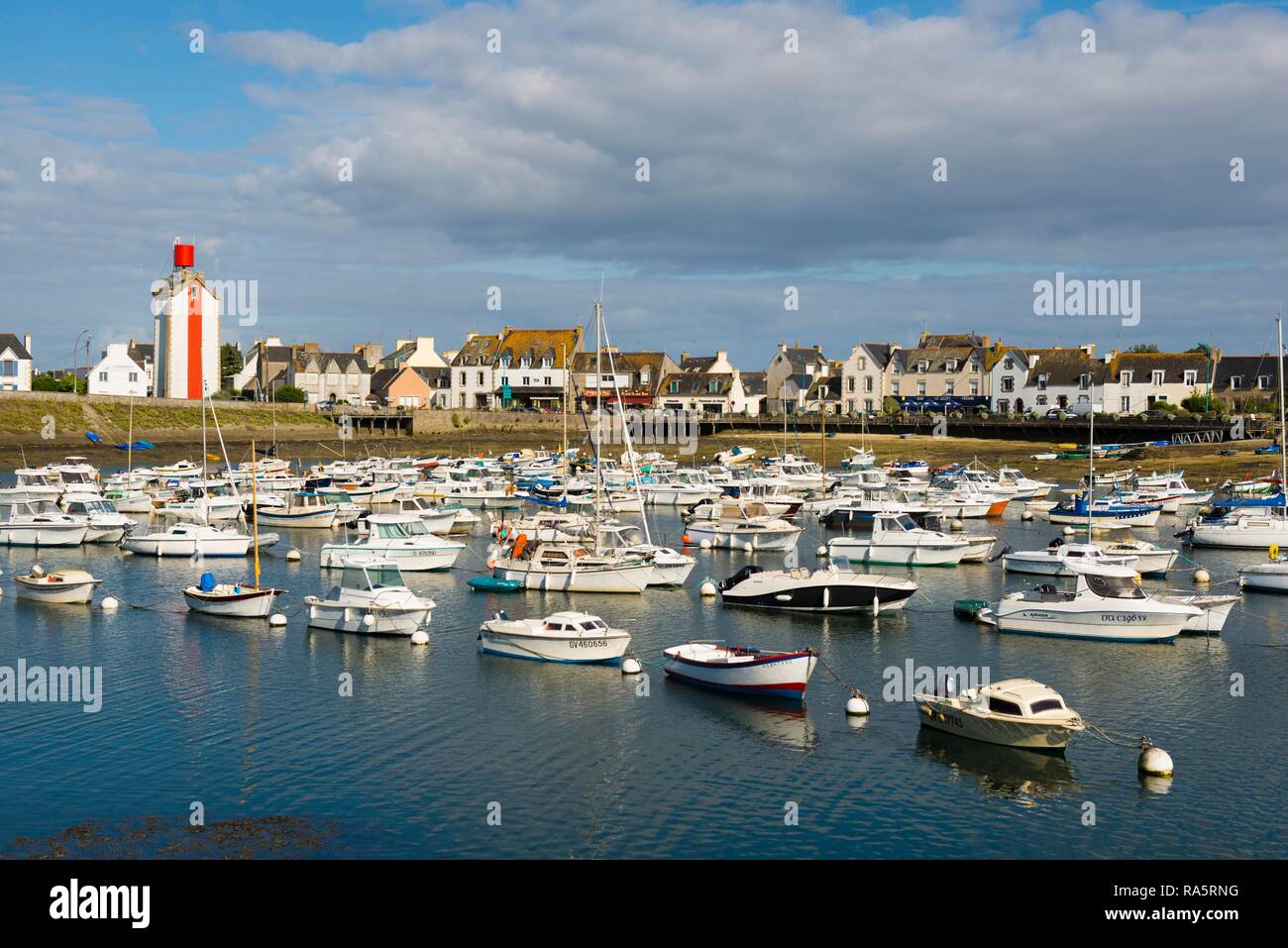 Boats in port, Guilvinec, Finistere, Brittany, France Stock Photo