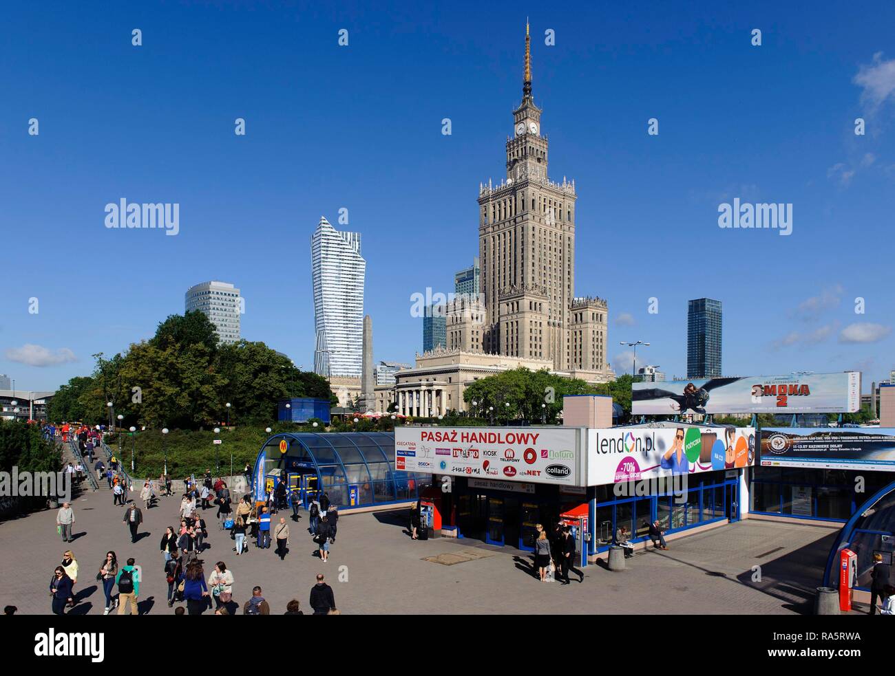 Metro station and palace of culture and science hi-res stock photography  and images - Alamy