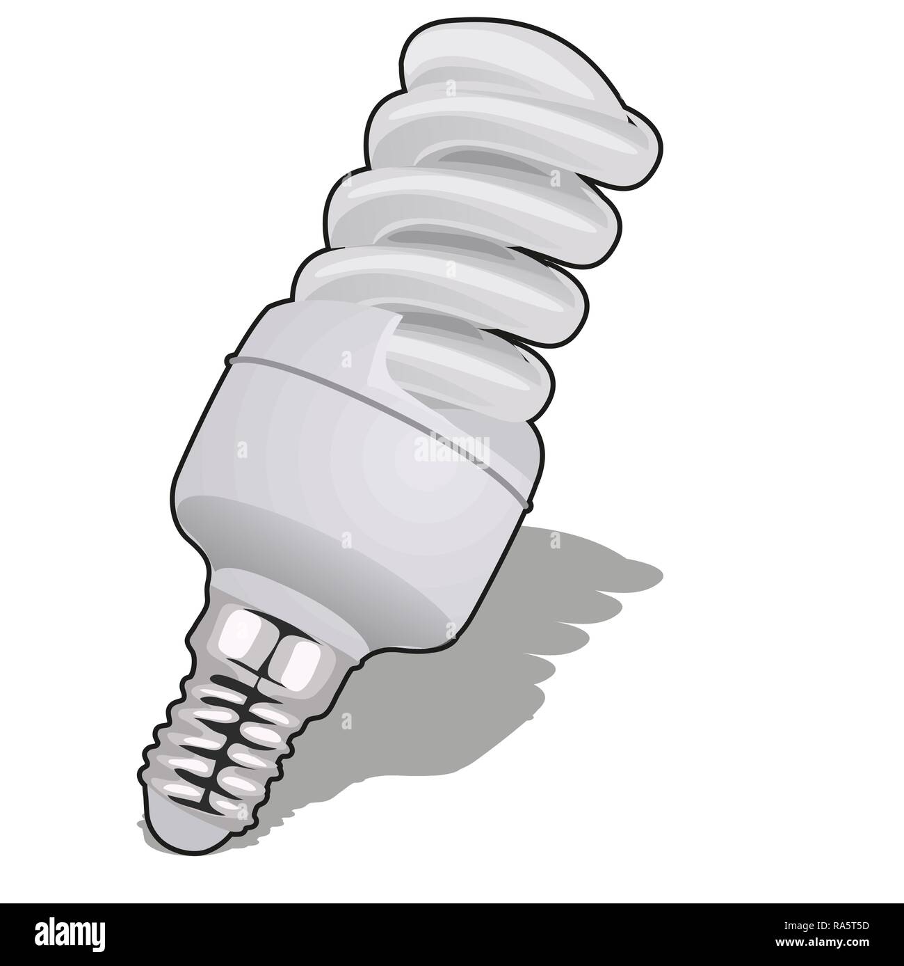 Energy saving light bulb isolated on white background. Vector cartoon  close-up illustration Stock Vector Image & Art - Alamy