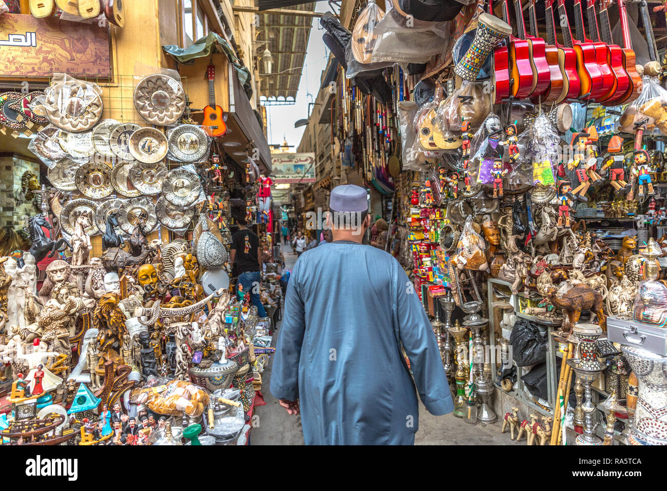 Cairo, Egypt Nov 2nd 2018 A local arab walking through local