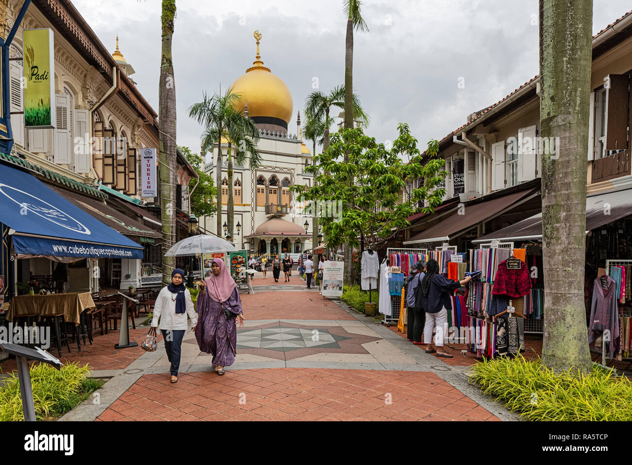 Turkish Quarter with Masjid Sultan Mosque - Singapore Stock Photo