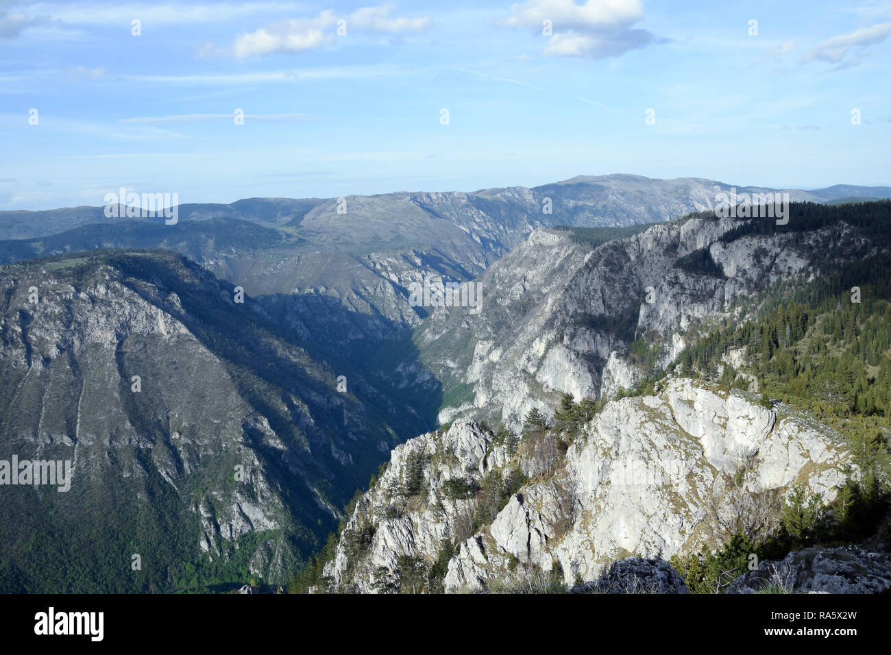 Tara Canyon landscape near Zabljak. Tara River, Durmitor, Montenegro. Stock Photo