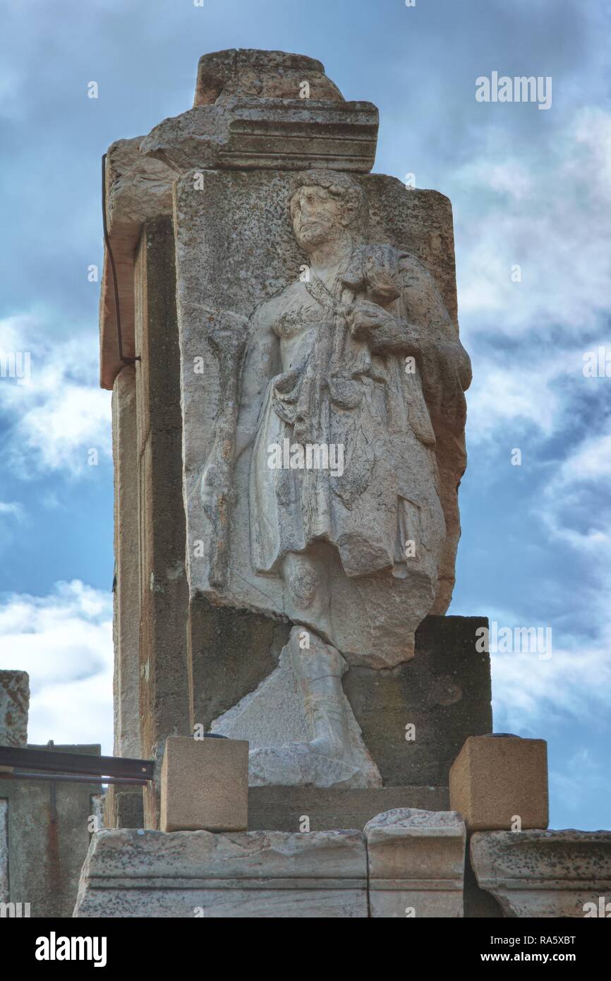 Statue near the Hydreion, Terrace House Street, Ephesus, Izmir Province, Turkey Stock Photo