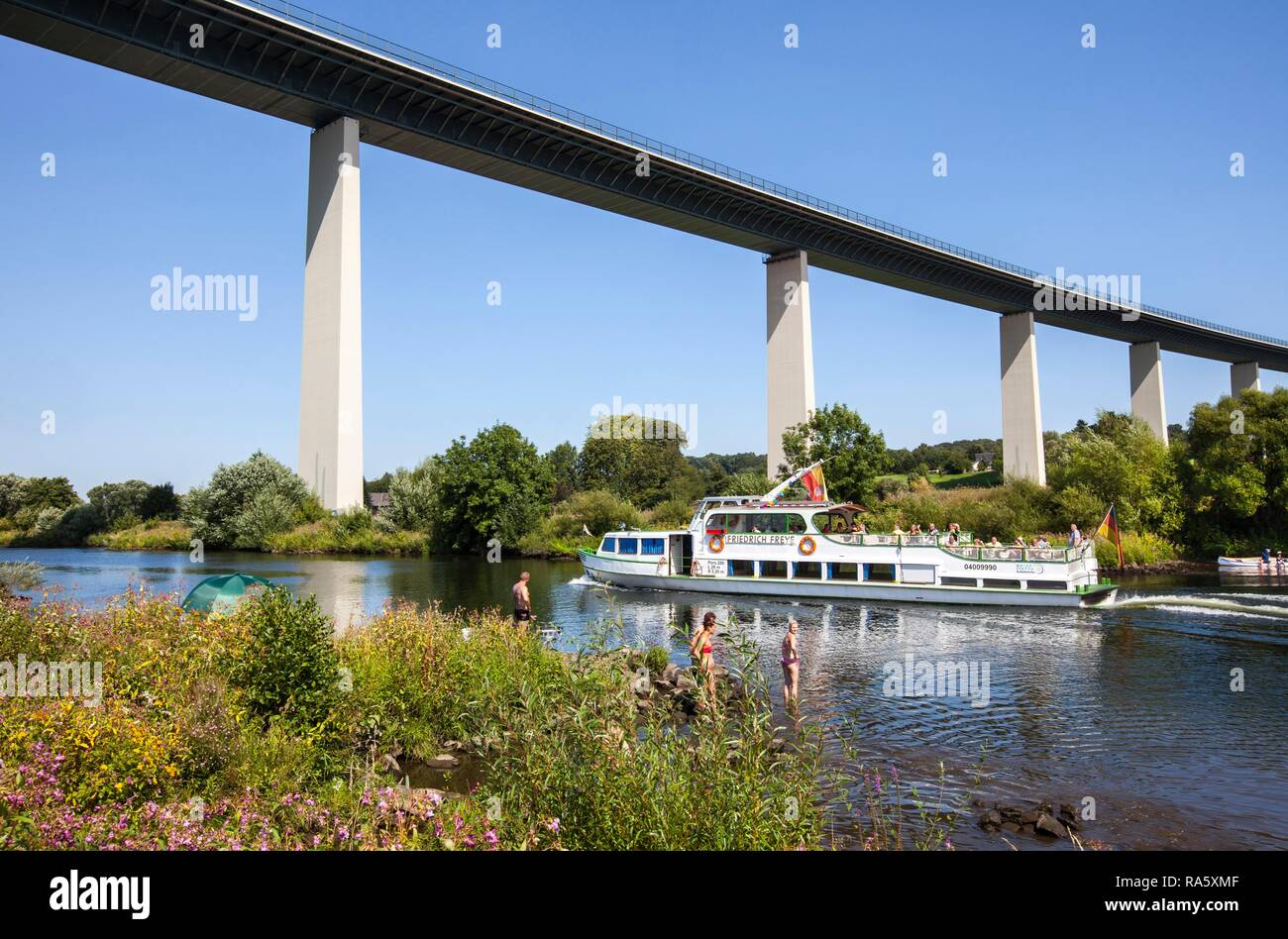A Weisse Flotte excursion boat from Muelheim, Ruhr valley between EssenKettwig and Muelheim an A Weisse Flotte excursion boat from Muelheim, Ruhr valley between EssenKettwig and Muelheim an