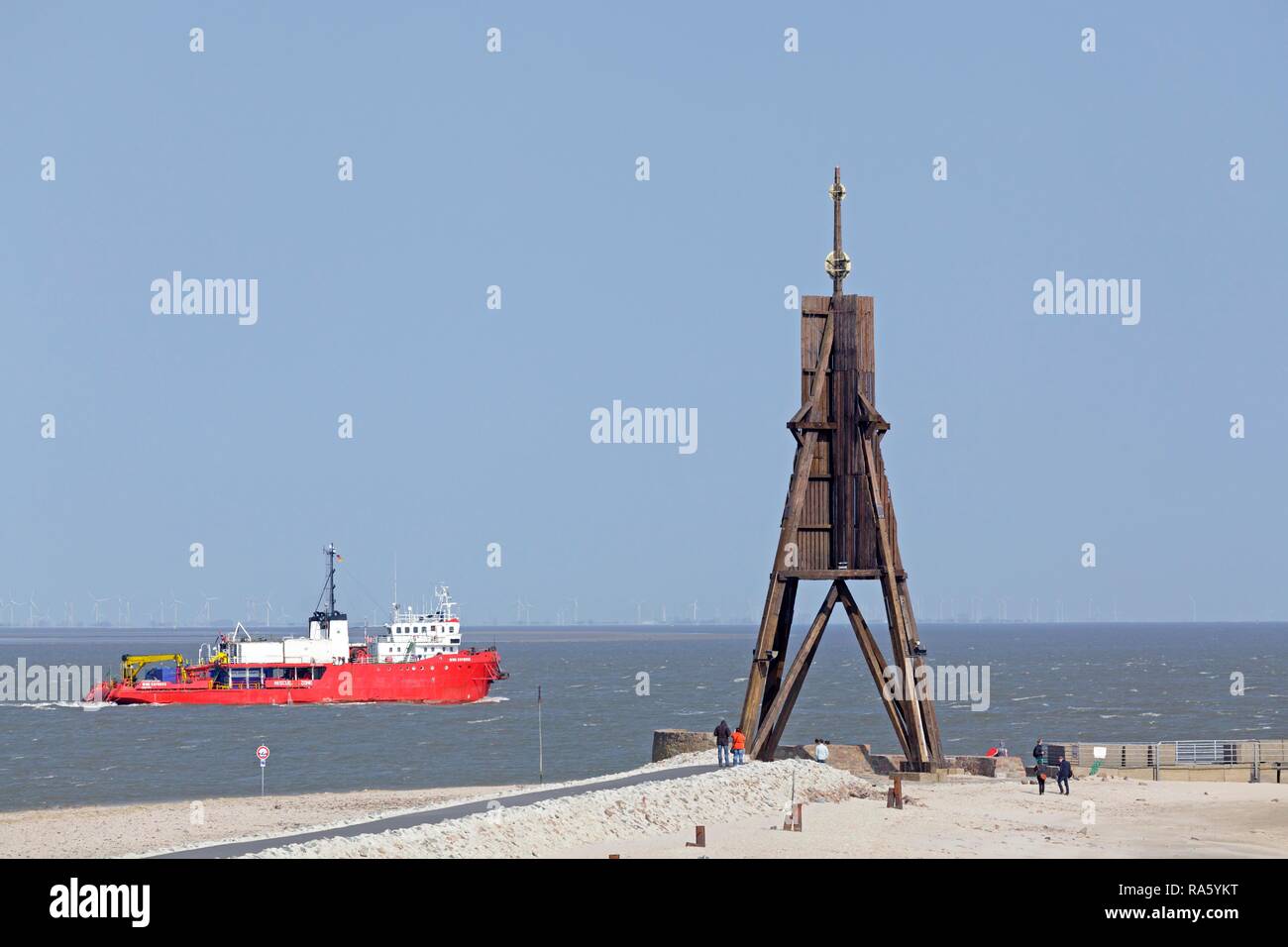 Kugelbake navigational aid, Cuxhaven, Lower Saxony, Germany Stock Photo