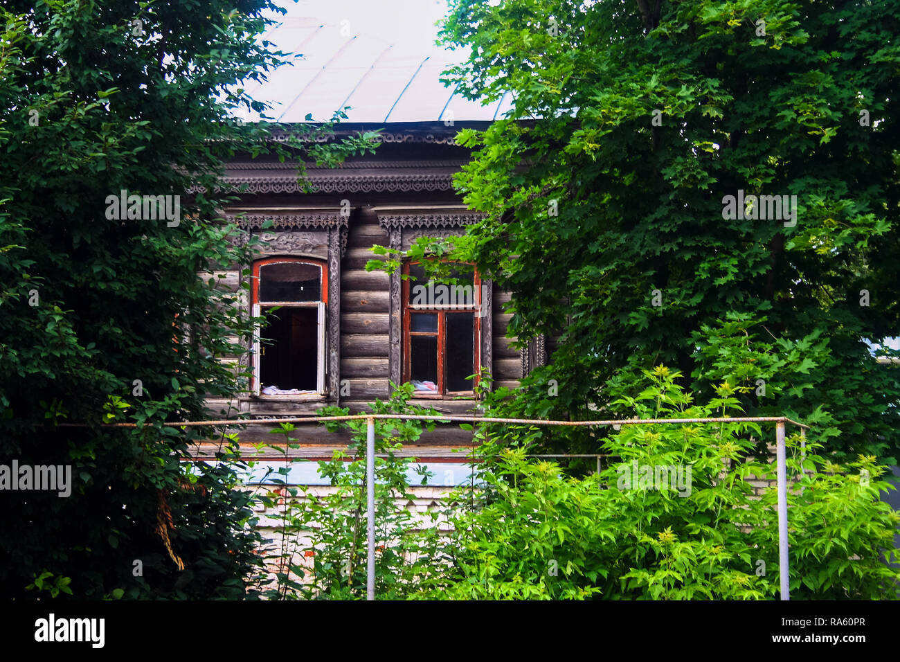 Old wooden house in a Russian Village Stock Photo - Alamy