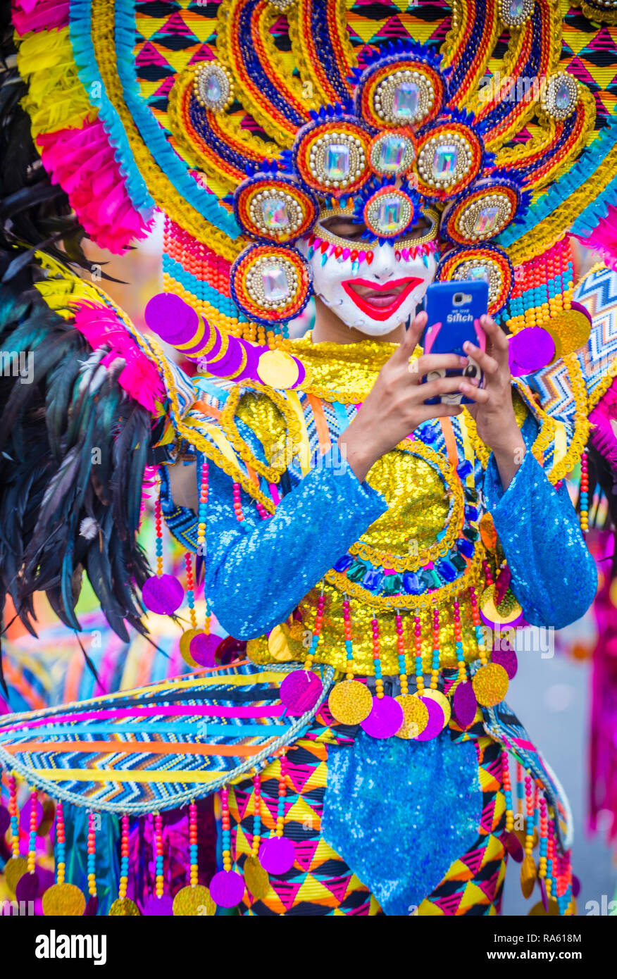 Participant In The Masskara Festival In Bacolod Philippines Stock Photo Alamy