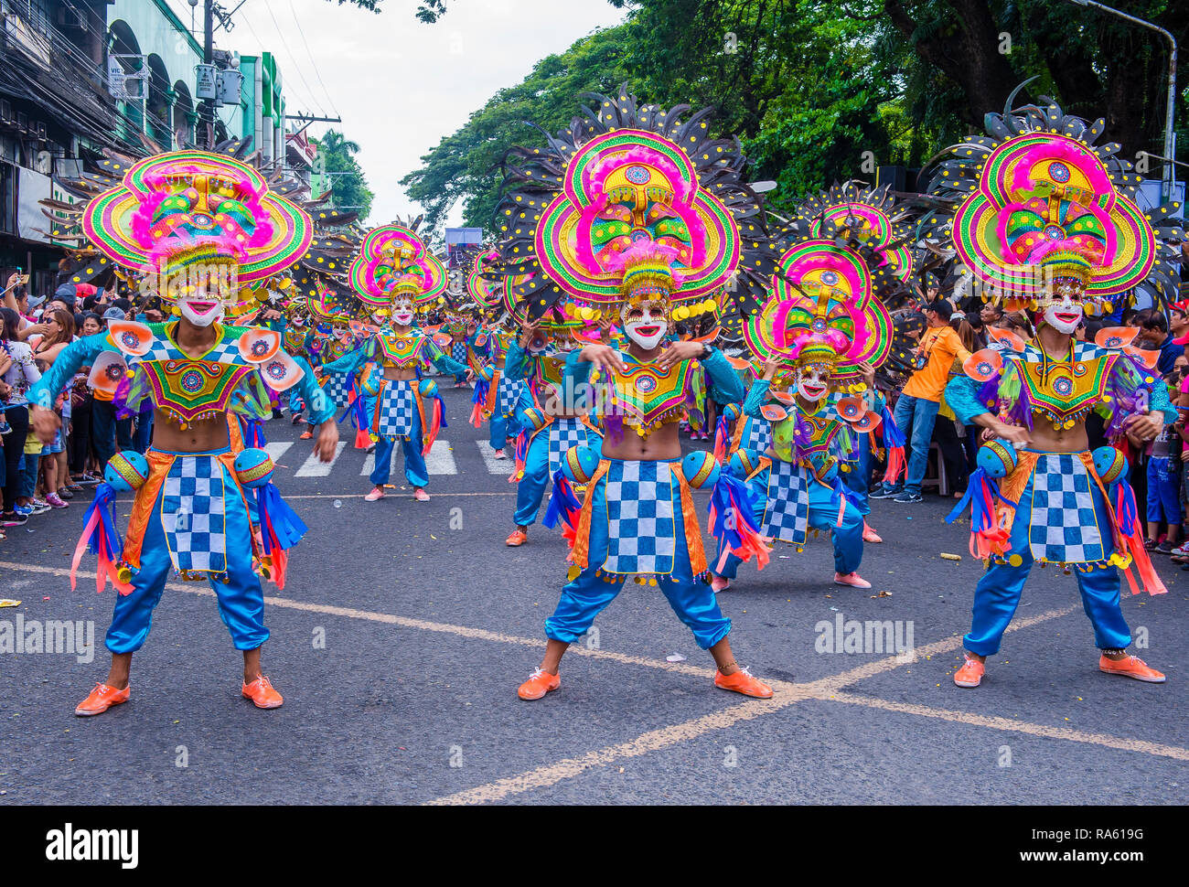 Participants in the Masskara Festival in Bacolod Philippines Stock
