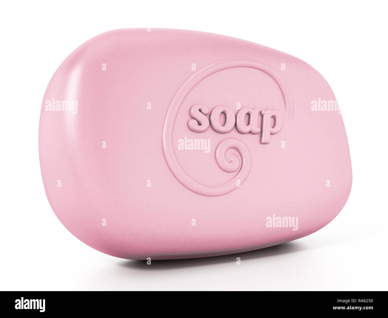 Generic soap design isolated on white background. 3D illustration Stock