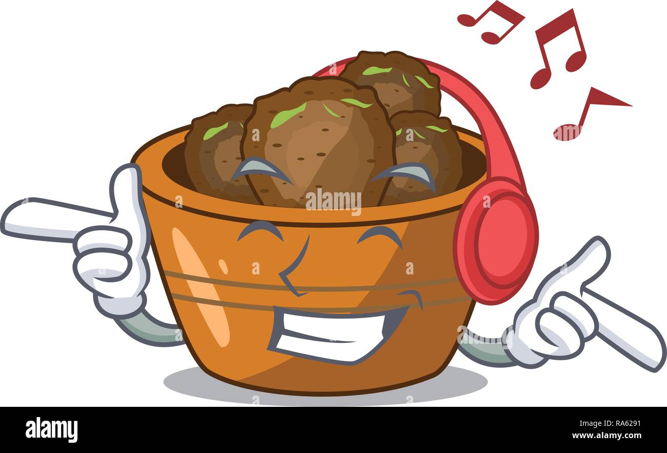 Listening music gulab jamun a very delicious cartoon Stock Vector Image &  Art - Alamy