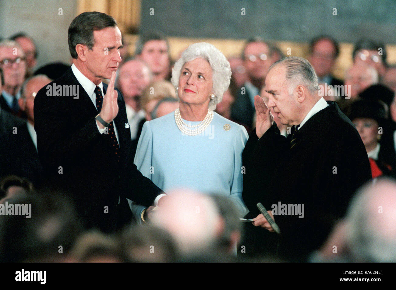 Associate Justice of the U.S. Supreme Court Potter Stewart administers