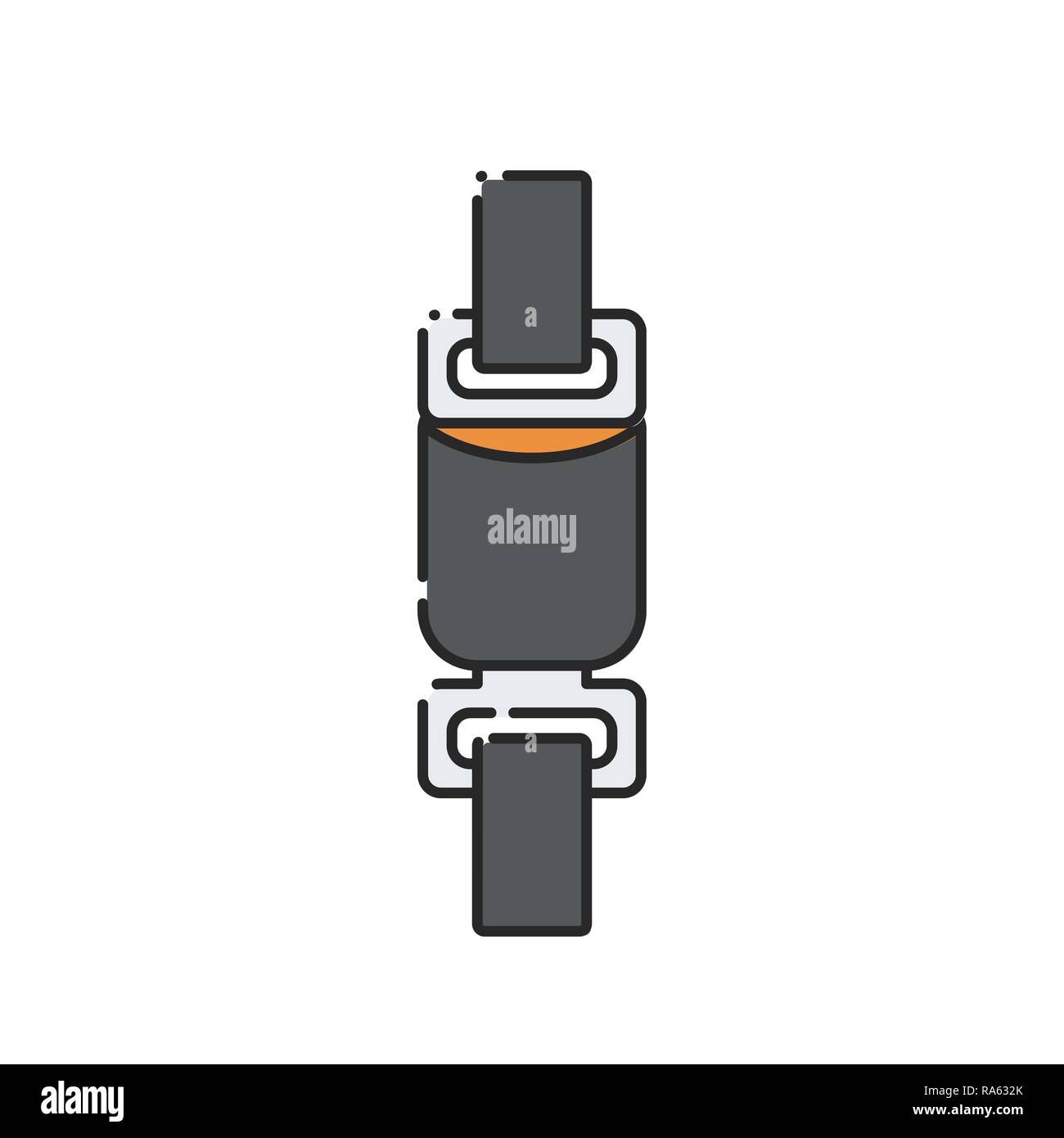 Car belt. Flat abstract icon. Vector illustration. Stock Vector