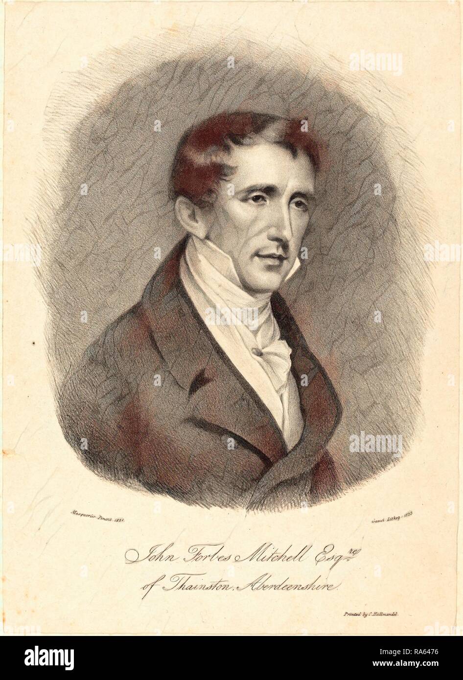 M. Gauci after John James Masquerier (British (?), active c. 1810-1846), John Forbes Mitchell, 1823, lithograph on reimagined Stock Photo