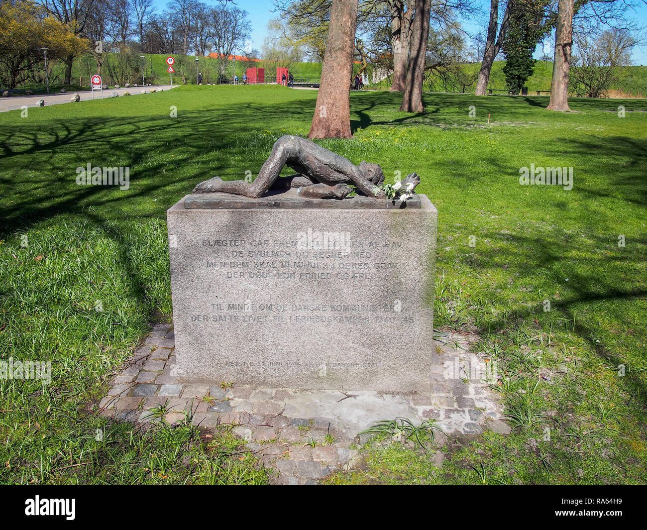 COPENHAGEN, DENMARK-APRIL 11, 2016: Memorial Communist Resistance Fighters Stock Photo