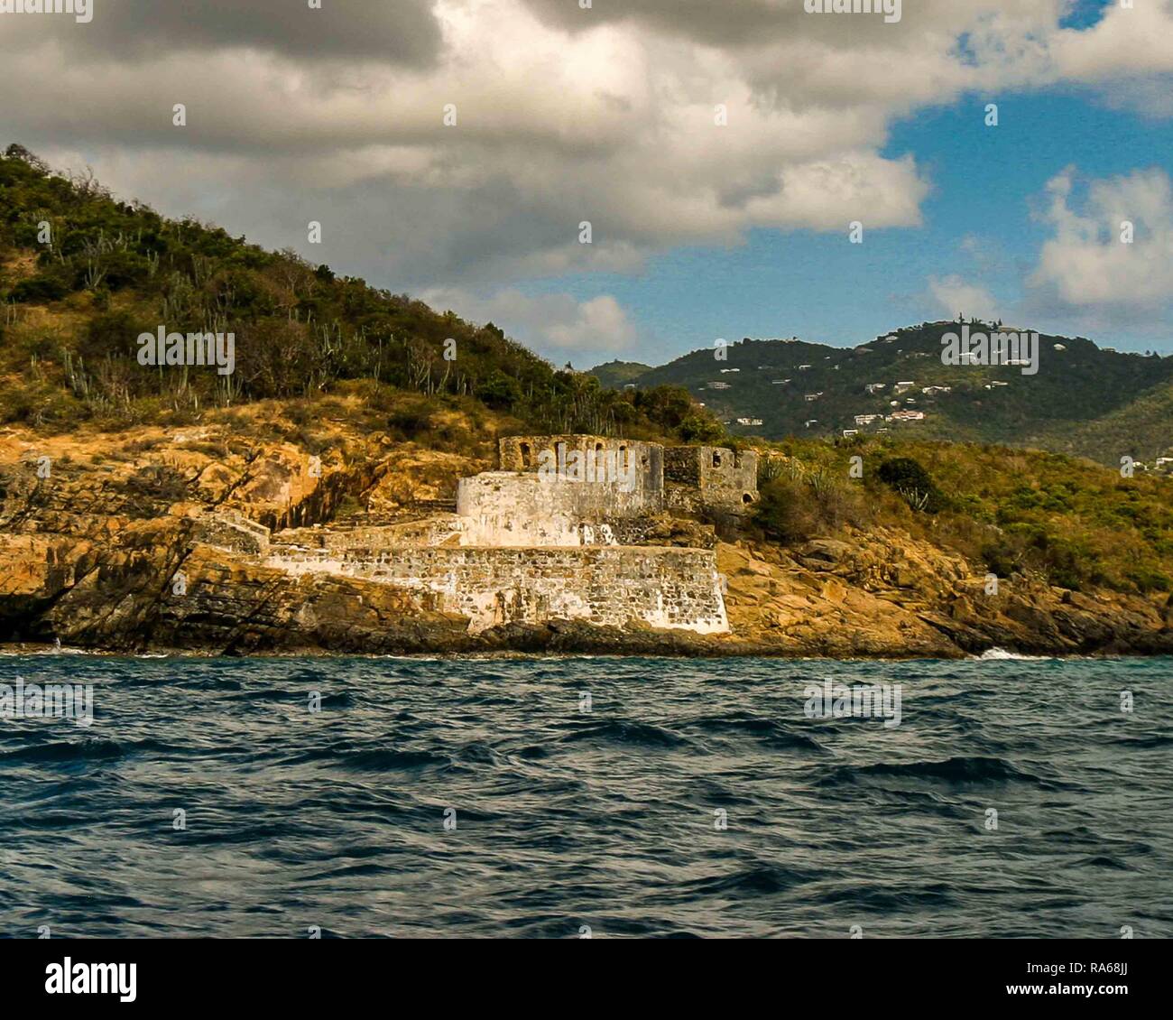 St Thomas, U.S. Virgin Islands, USA. 29th Mar, 2005. Ruins of Fort Willoughby, the old British Fort on historic Hassel Island, just outside Charlotte Amalie harbor, part of the Virgin Islands National Park. Credit: Arnold Drapkin/ZUMA Wire/Alamy Live News Stock Photo