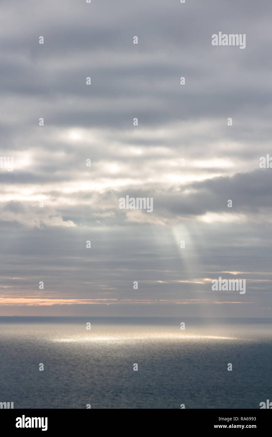 Beachy Head, Eastbourne, East Sussex. 1 January 2019. New years day afternoon with low sunshine at Beachy Head, a large lighthouse in the southeast channel, England. Credit: Sarah Mott/Alamy Live News Stock Photo