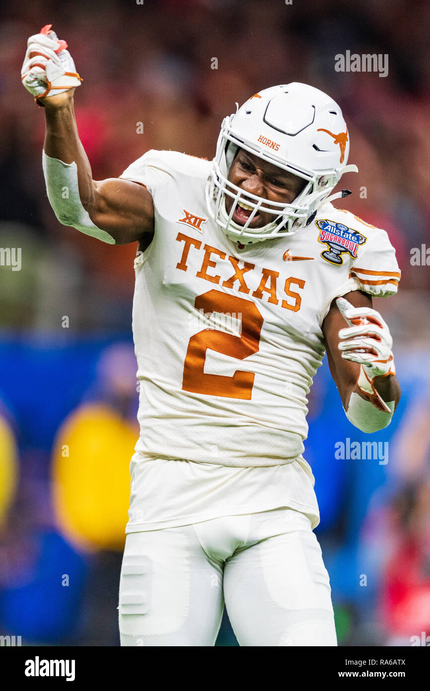 New Orleans, USA. 1st Jan 2019. Texas Longhorns defensive back Kris Boyd (2) during the Allstate Sugar Bowl NCAA College Football Bowl game between Georgia and Texas on Tuesday January 1, 2019 at the Mercedes-Benz Superdome in New Orleans, LA. Jacob Kupferman/CSM Credit: Cal Sport Media/Alamy Live News Stock Photo