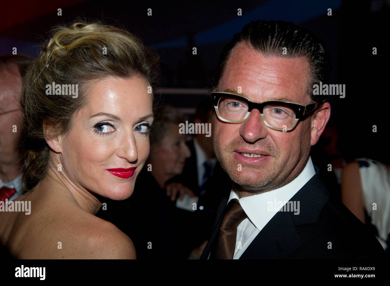 Katja KESSLER celebrates her 50th birthday on January 5, 2019, chief editor in chief Kai DIEKMANN with her life companion Katja KESSLER, festive event on the occasion of the 100th birthday of publisher Axel Caesar Springer in Berlin, 02.05.2012 vÇ¬ | usage worldwide Stock Photo