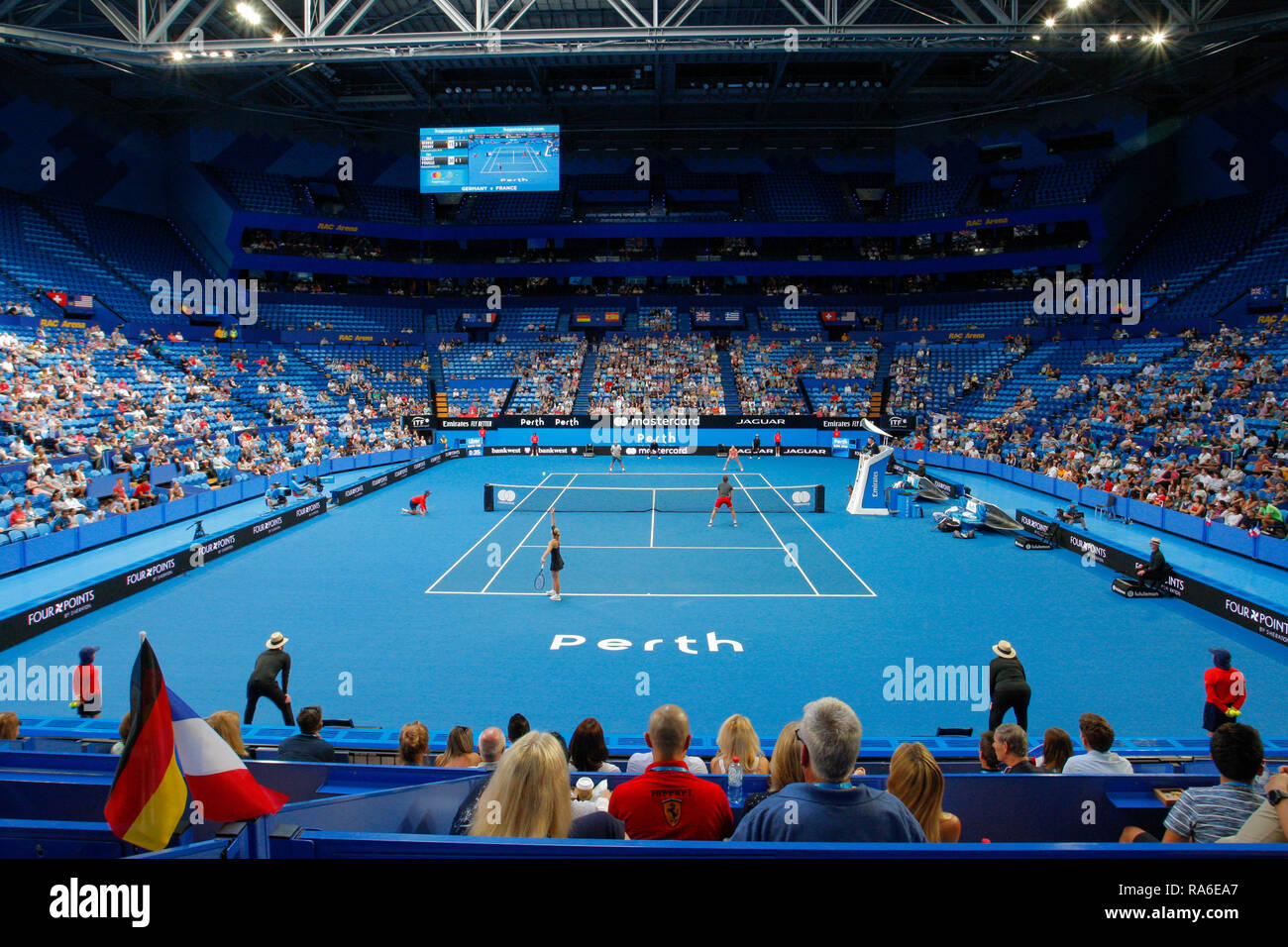 RAC Arena, Perth, Australia. 2nd Jan, 2019. Hopman Cup Tennis, sponsored by  Mastercard; Mixed doubles between France and Germany Credit: Action Plus  Sports/Alamy Live News Stock Photo - Alamy