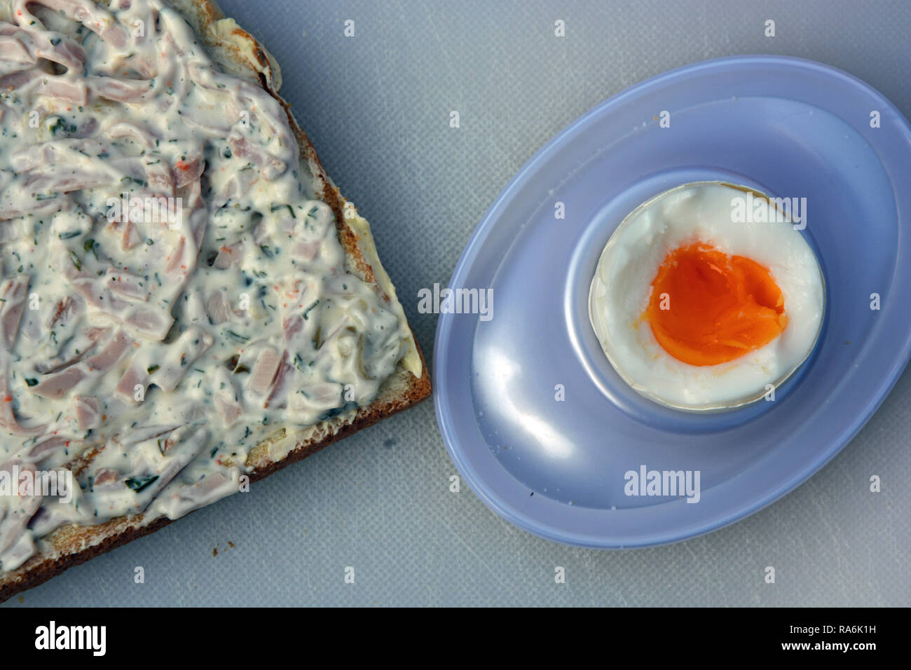 Frühstücksei, Tost, Eier, Ei Stock Photo