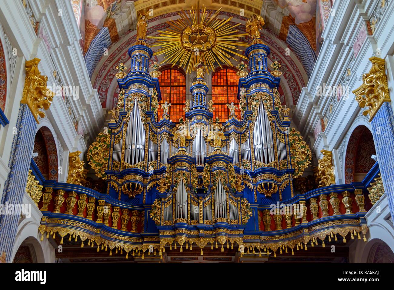 Organ, pilgrimage church, Swieta Lipka, Warmia-Masuria, Poland Stock Photo