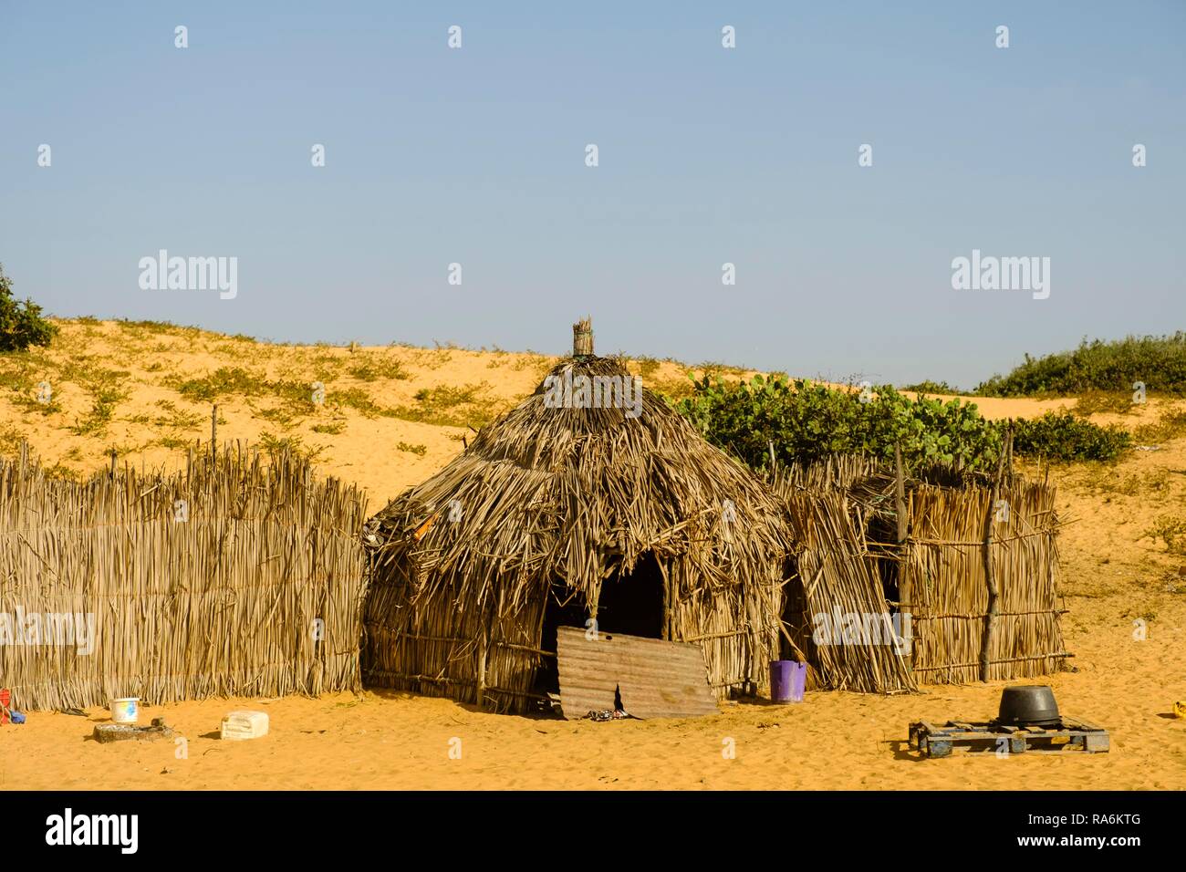 Straw hut, Deni Biram Ndao, Dakar region, Senegal Stock Photo