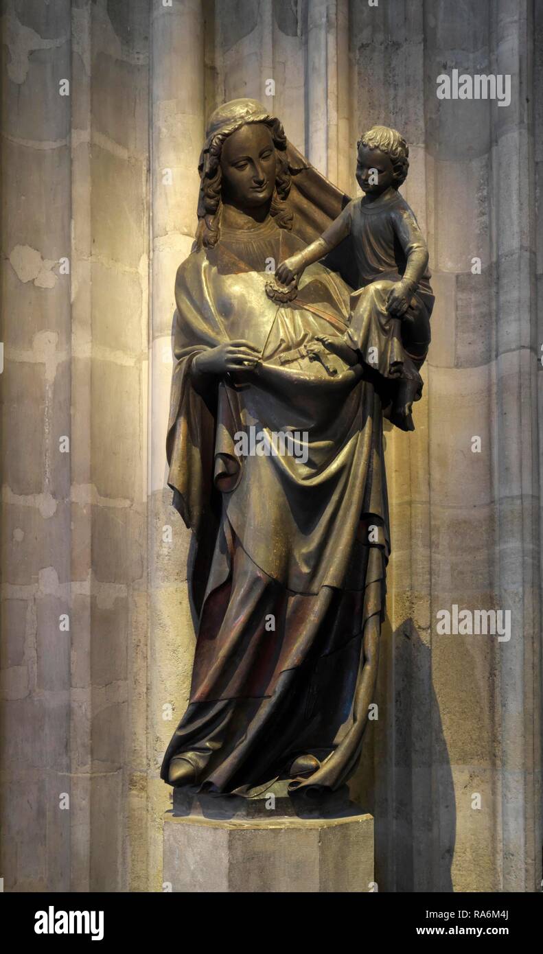 Madonna Figure, St. Stephen's Cathedral, Vienna, Austria Stock Photo
