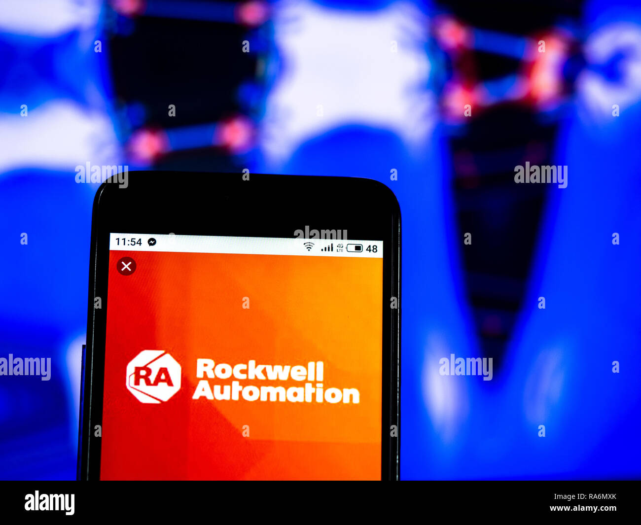 Rockwell Automation Company logo seen displayed on smart phone Stock ...