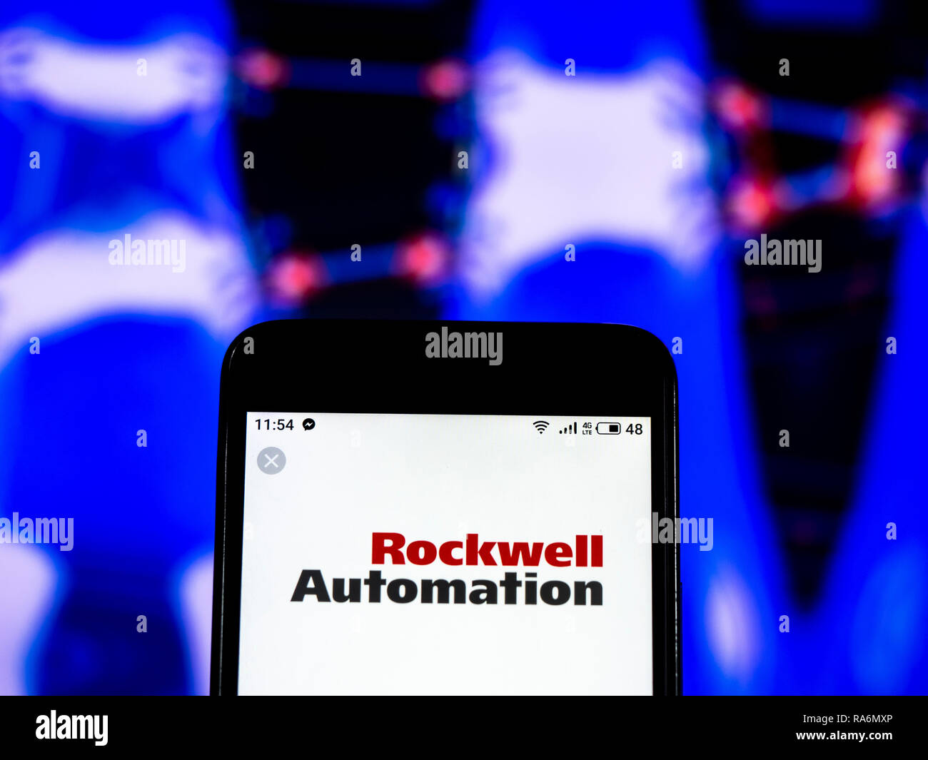 Rockwell Automation Company logo seen displayed on smart phone Stock ...