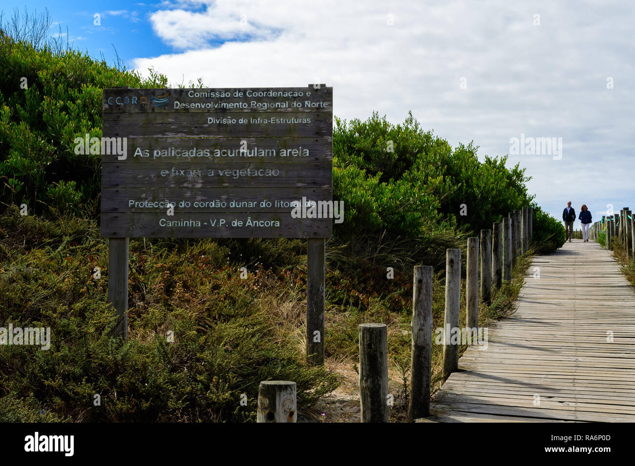 Vila Praia de Ancora, Portugal - September 17, 2017 : Protection of the dune cord of the coast of Caminha Vila Praia de Ancora, Portugal Stock Photo