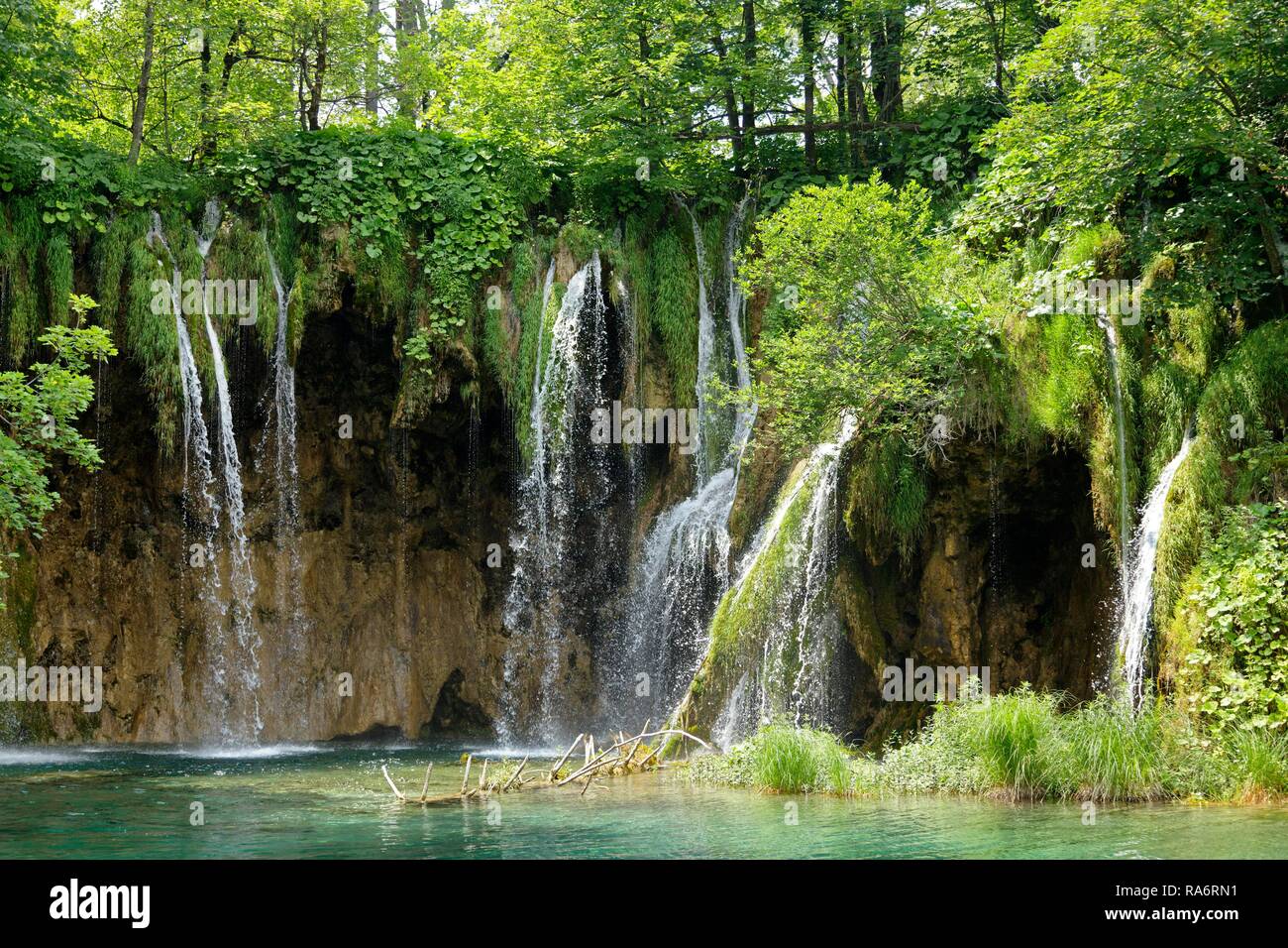 Waterfall, Plitvice Lakes National Park, Croatia Stock Photo
