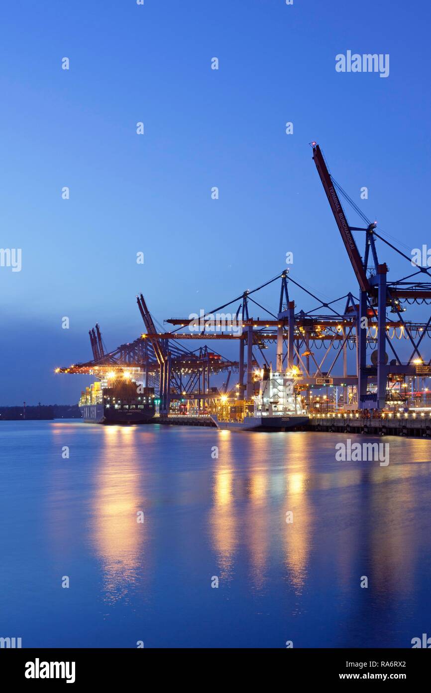 Container Terminal Burchardkai, Port of Hamburg, Hamburg, Germany Stock Photo