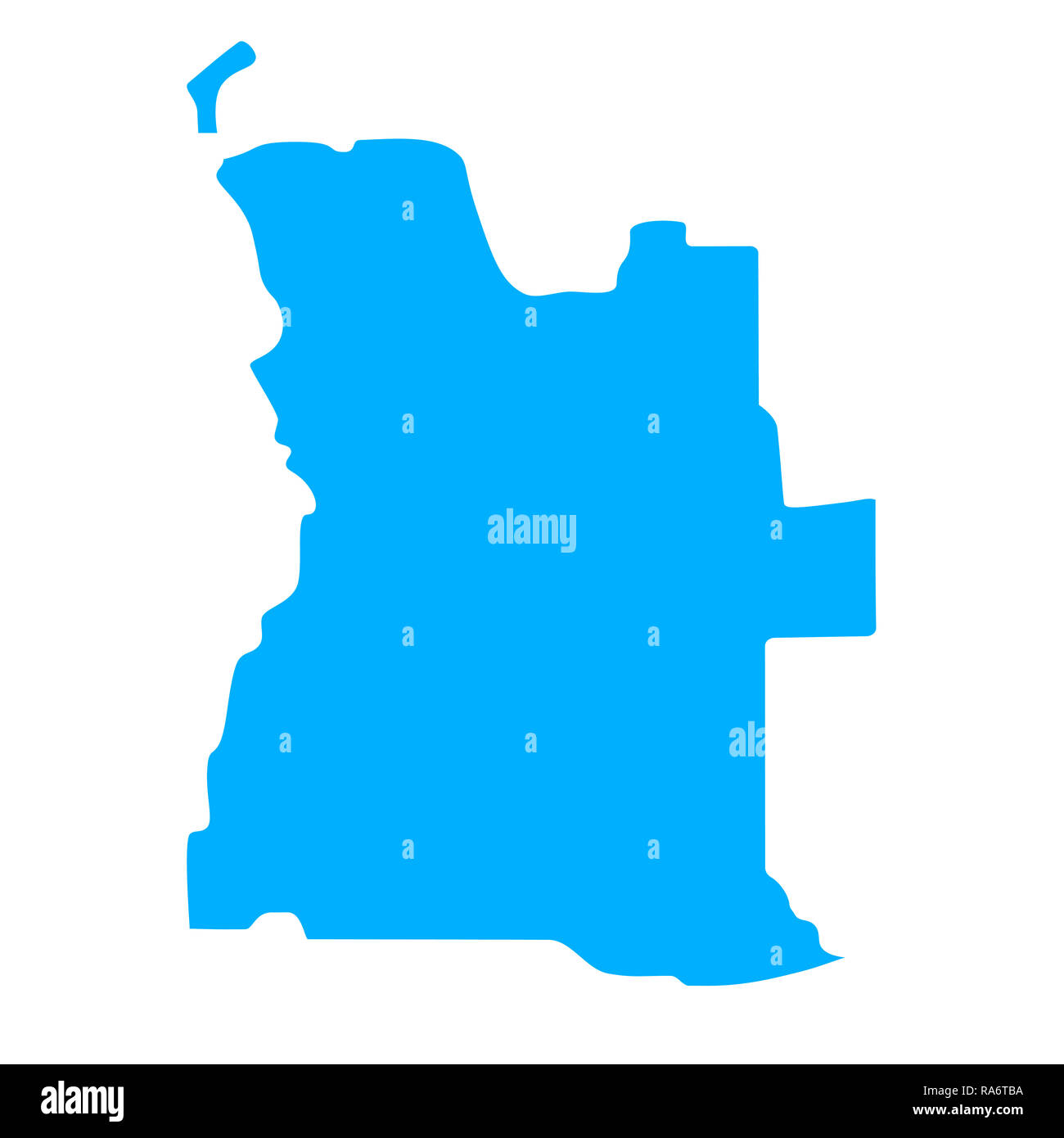 map of Angola. Silhouette of Angola map illustration Stock Photo - Alamy