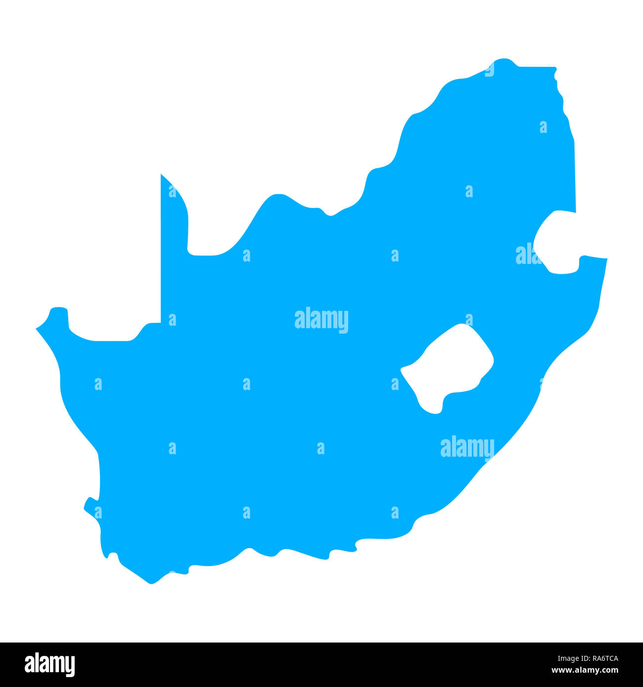 map of South Africa. Silhouette of South Africa map  illustration Stock Photo