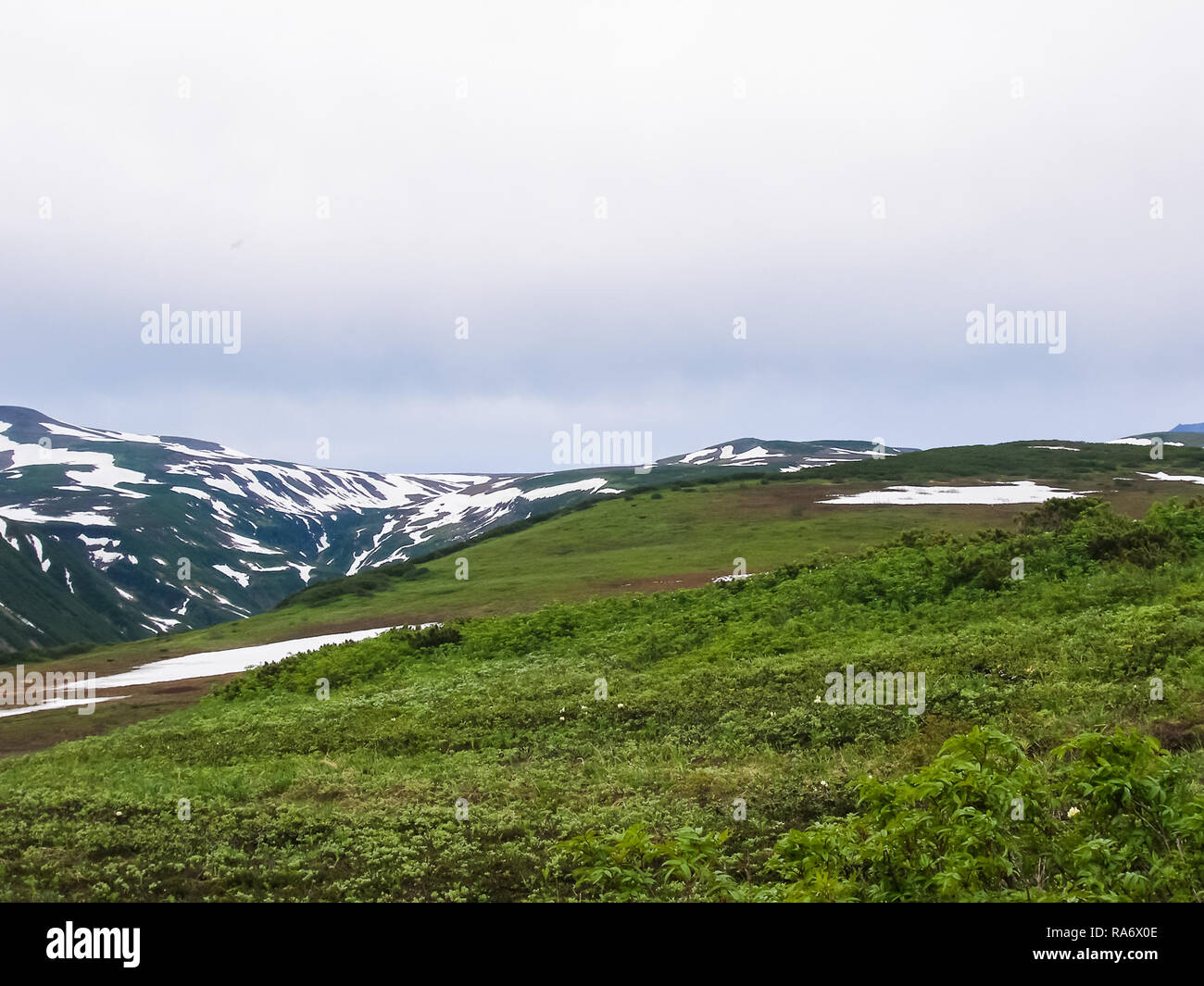 Nature of Kamchatka. Landscapes and magnificent views of the Kamchatka Peninsula. Stock Photo