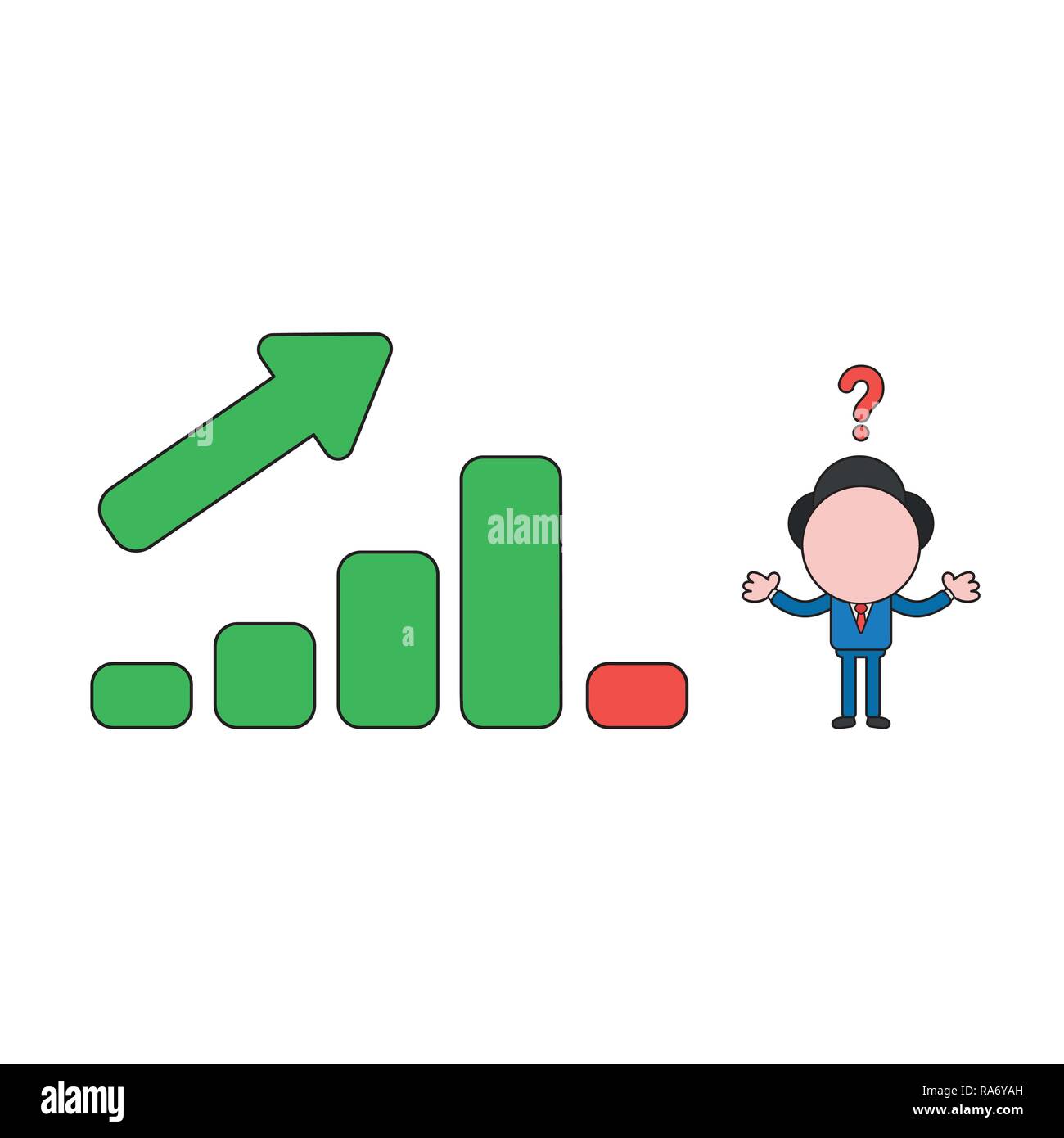 Vector illustration concept of confused businessman character with ...