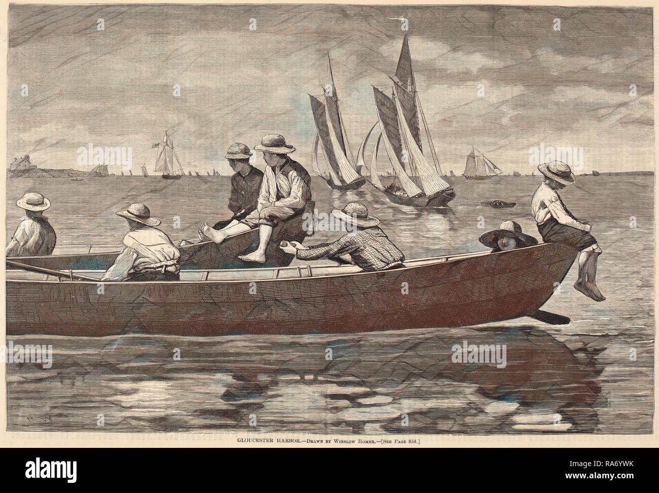 after Winslow Homer, Gloucester Harbor, published 1873, wood engraving