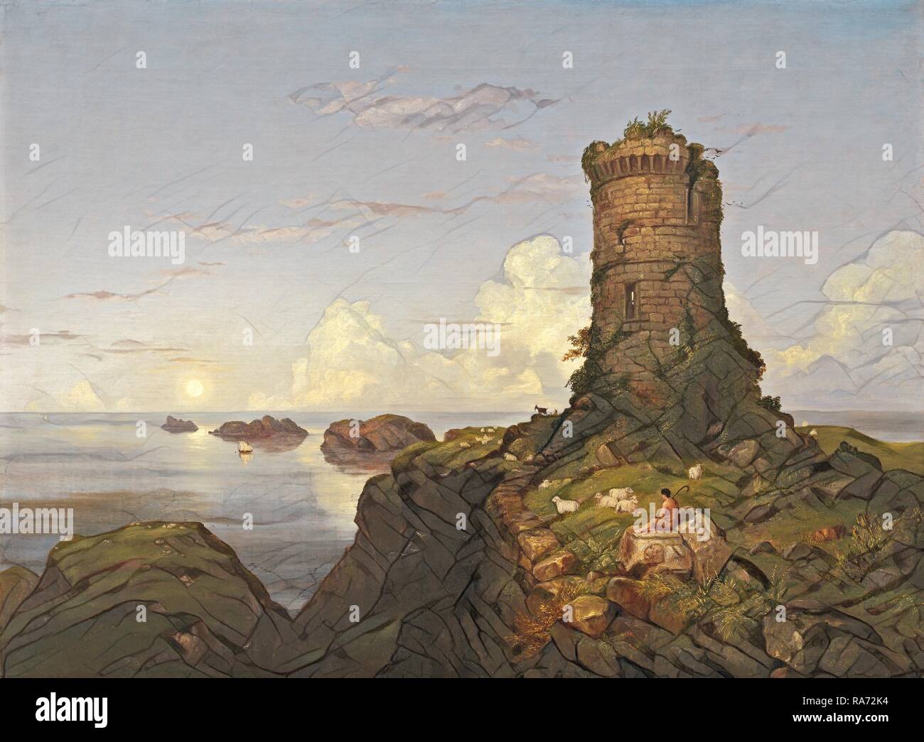 Thomas Cole Ruine Italian coast scene with ruined tower hi-res stock photography and ...